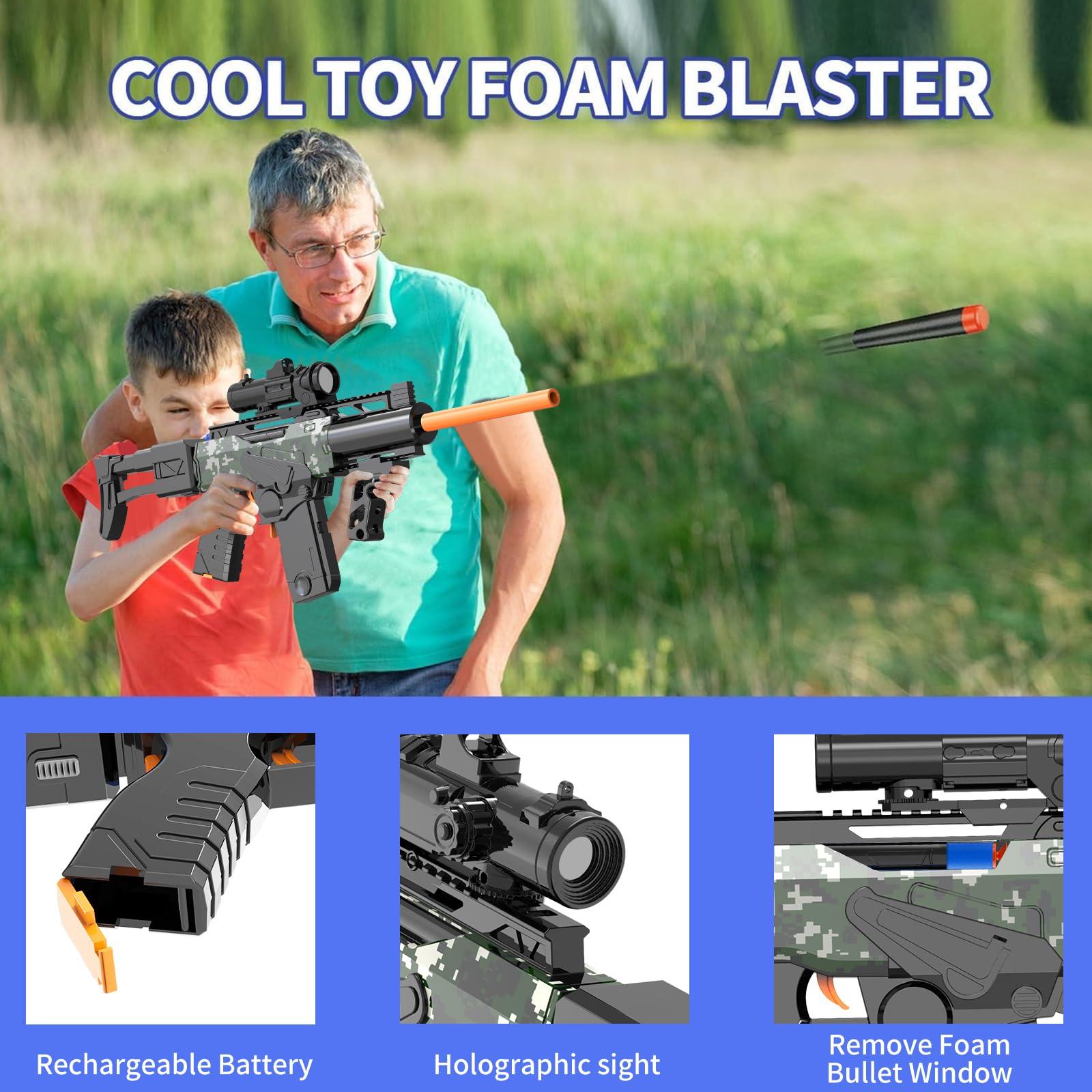 Toy Gun Automatic Sniper Rifle Bullets -Electric Toy Foam Blaster with 200 Darts, 2 Magazines and Grip, Toys for 8-12 Year Old Boys Adults, Birthday Xmas Gift for Kids Age 8+ - Image 6