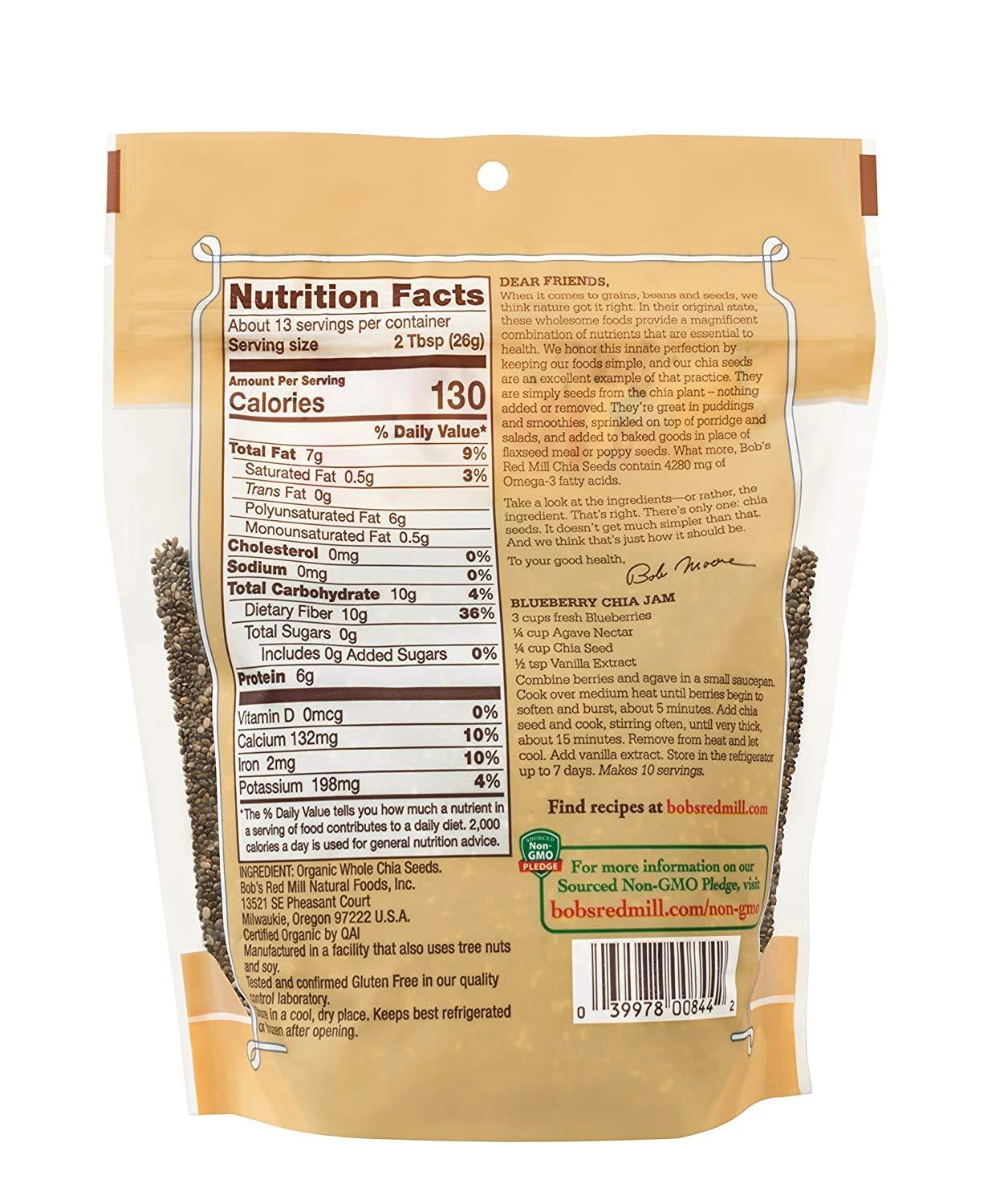 Bob's Red Mill Resealable Organic Chia Seeds 12 Ounce (Pack of 2) - Image 2