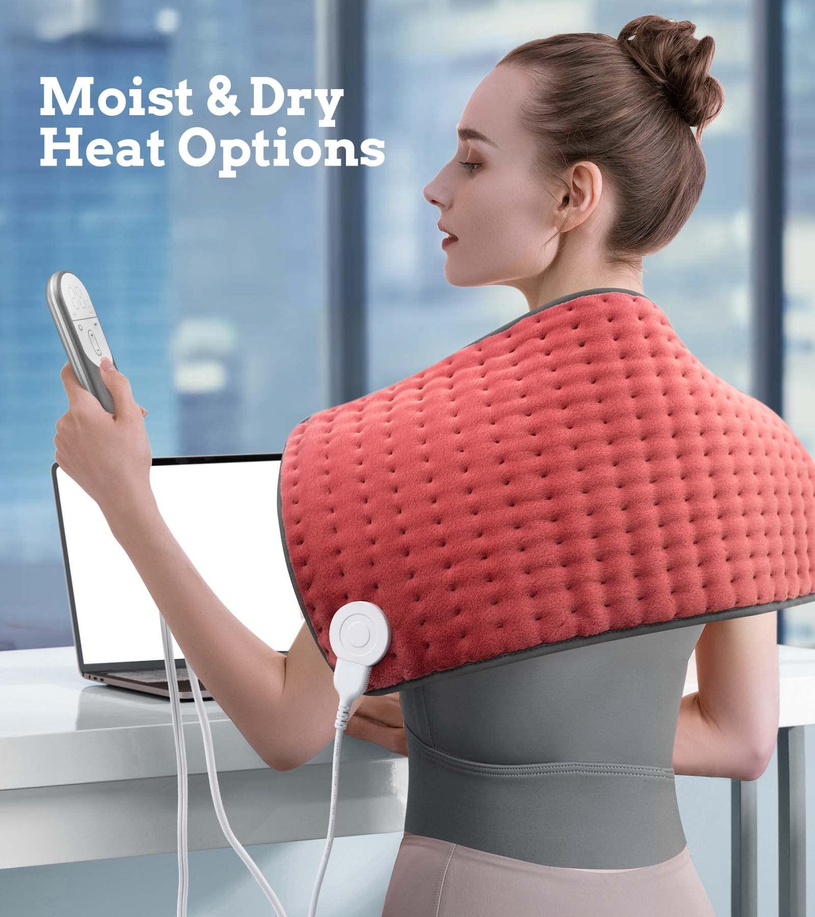 VALGELUIK Heating pad for Back, Neck, Shoulder, Cramps and Leg Pain Relief, Heat Pads Christmas Gifts for Women, Men, Mom, Dad, Auto-Off,Machine Washable,Moist Dry Heat Options,Extra Large 12"x24" - Image 3