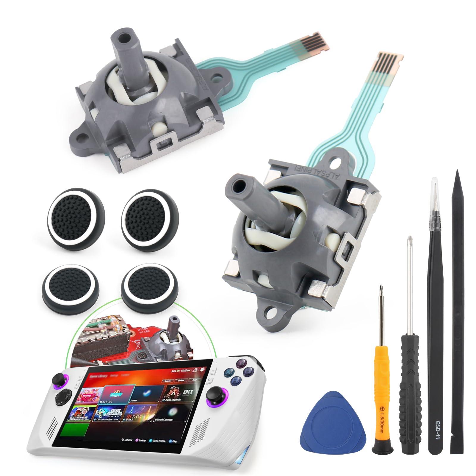 YWLRONG 2Pack Joysticks for Asus ROG Ally RC71L Handheld Console Joystick Replacement for GPD win3 Windows 10 Handheld Laptop Thumb Sticks Joystick Replace Accessories Parts with Repair Tools