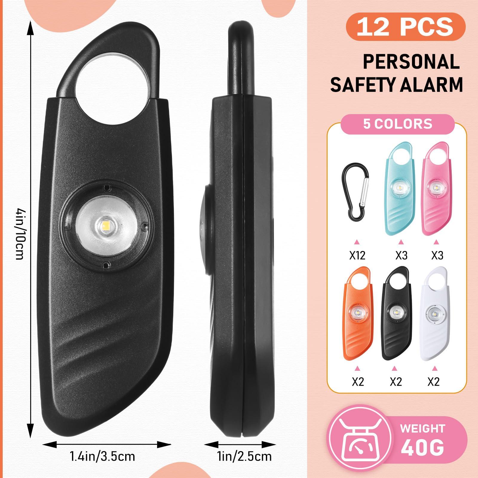 Relaxweex 12 Pcs Personal Safety Alarm for Women with LED Strobe Light and 12 pcs Keychain 130DB Loud Sound Personal Siren Emergency Self Defense Alarm Keychain Safety Devices for Women Men Elderly - Image 2