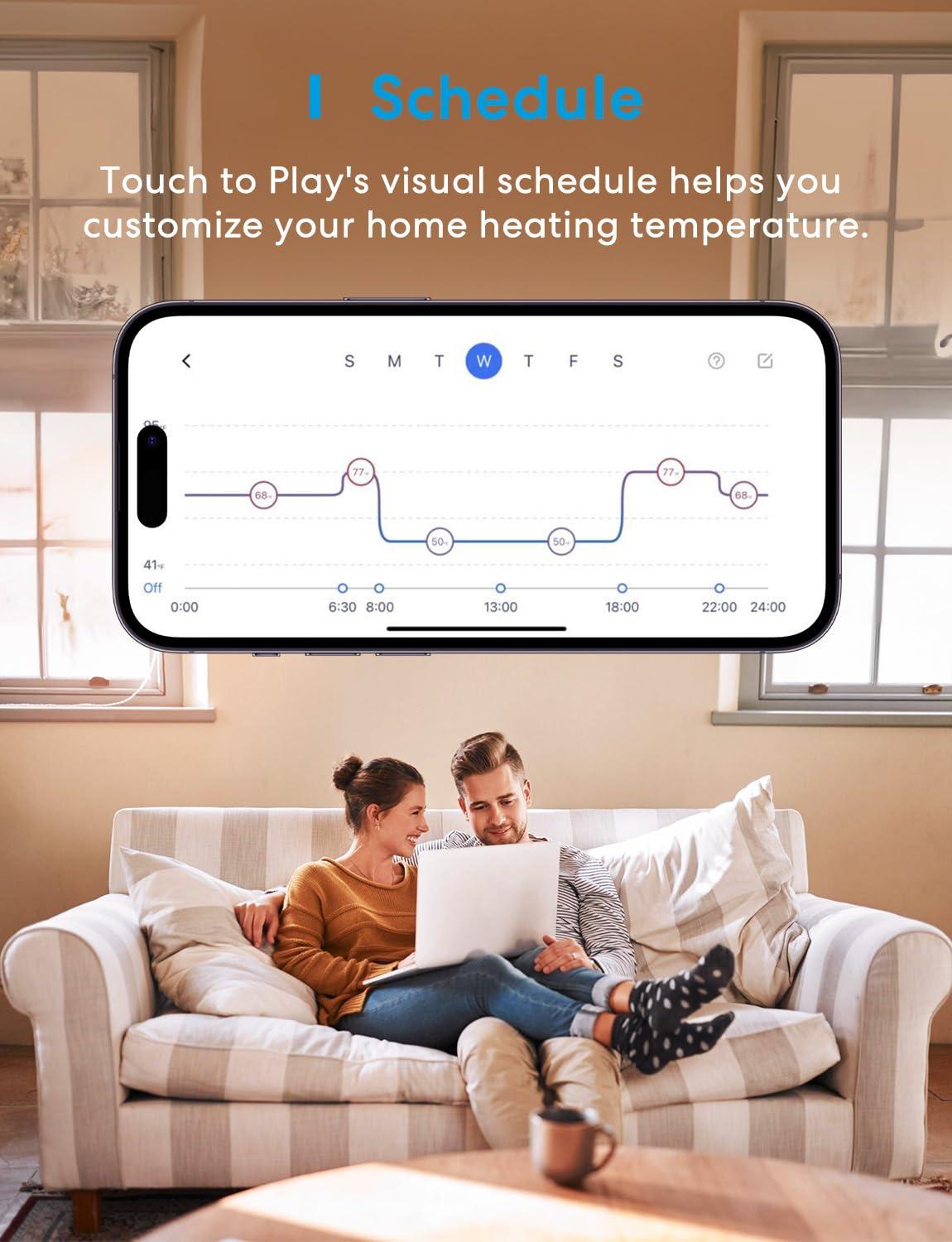 meross Smart Thermostat for Electric Baseboard and in-Wall Heaters Work with HomeKit, Alexa and Google Home, 120V-240V Wi-Fi Programmable Thermostat with Easy Install, Energy Saving, 4 Wires Needed - Image 5
