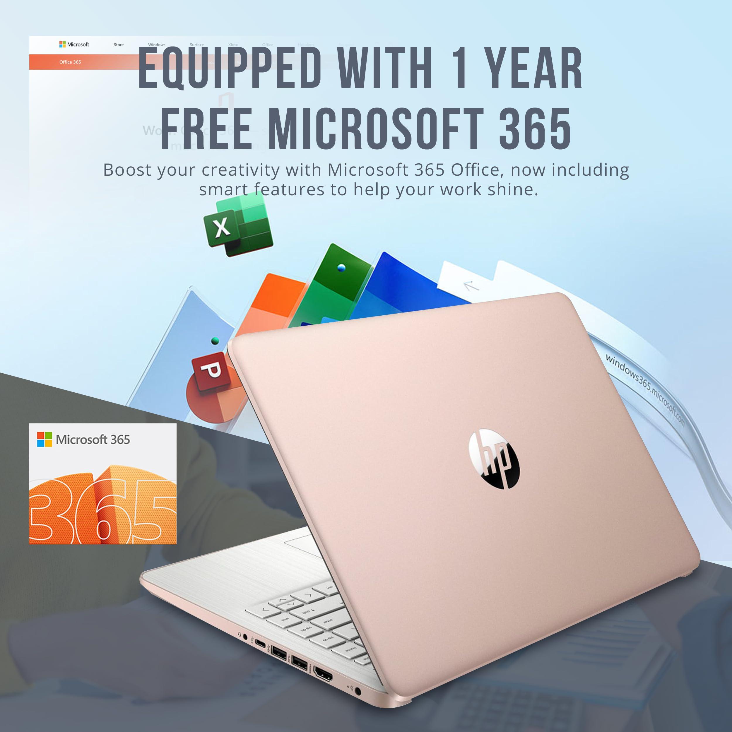 HP Stream 14" HD BrightView Laptop, Intel Celeron N4120, 16GB RAM, 288GB Storage (128GB eMMC + 160GB Docking Station Set), Intel UHD Graphics, 720p Webcam, Wi-Fi, 1 Year Office 365, Win 11 S, Gold - Image 5