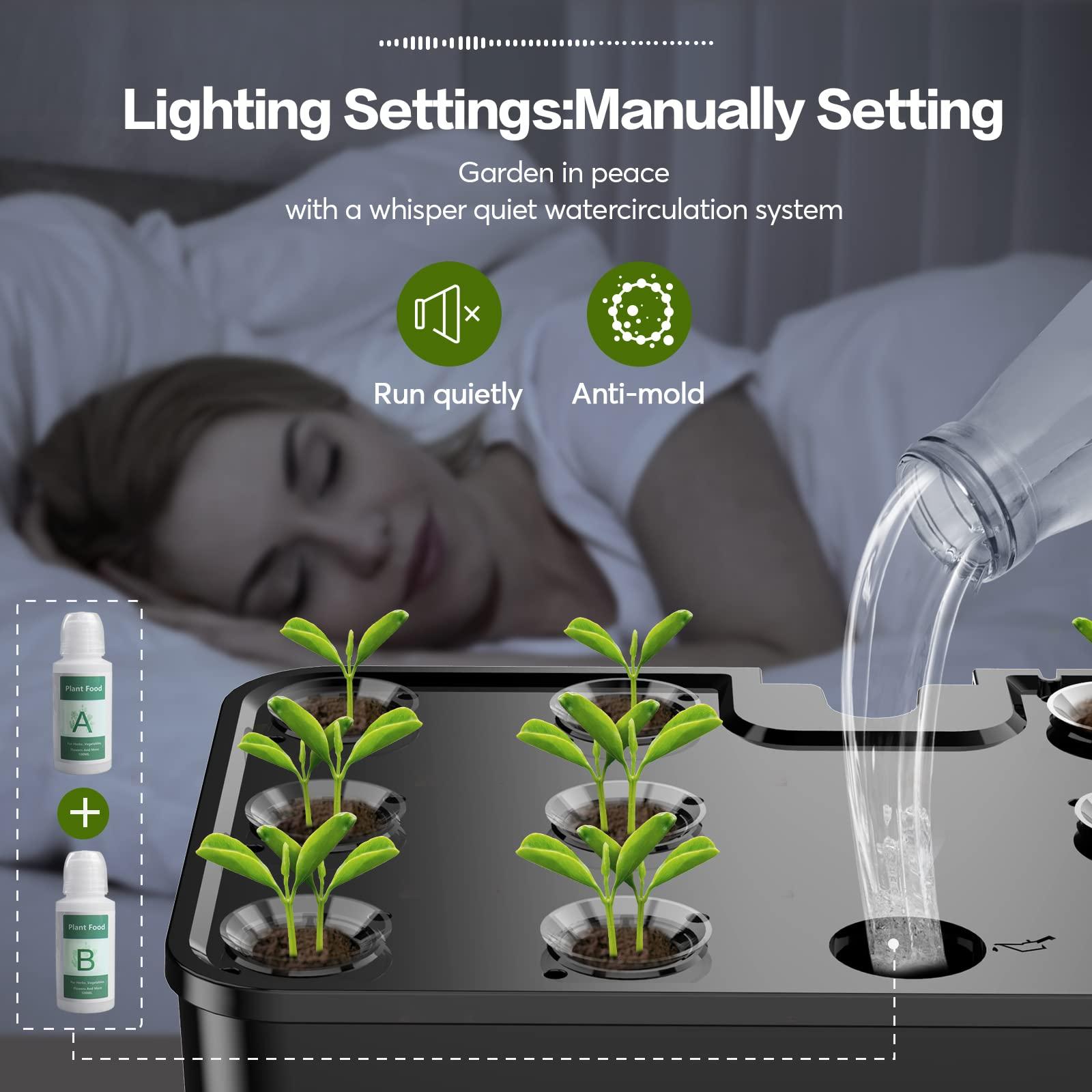 MUFGA 12 Pods Hydroponics Growing System, Indoor Garden with LED Grow Light, Plants Germination Kit, Mini Herb Garden with Pump System, Height Adjustable (No Seed) - Image 6