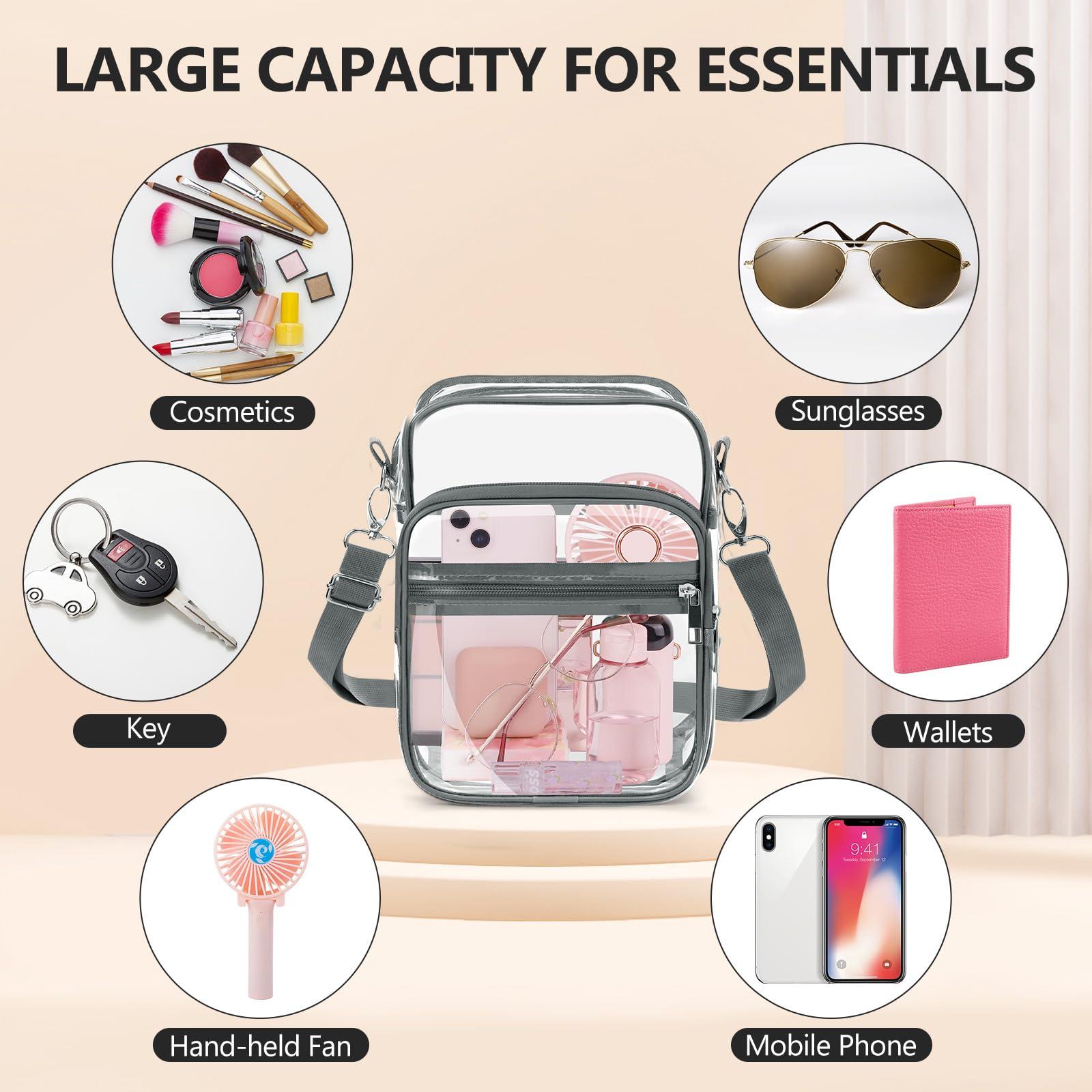 Blvornl Clear Crossbody Bag with Adjustable Shoulder Strap, Stadium Approved PVC Purse Bag, Messenger Bag - Image 5