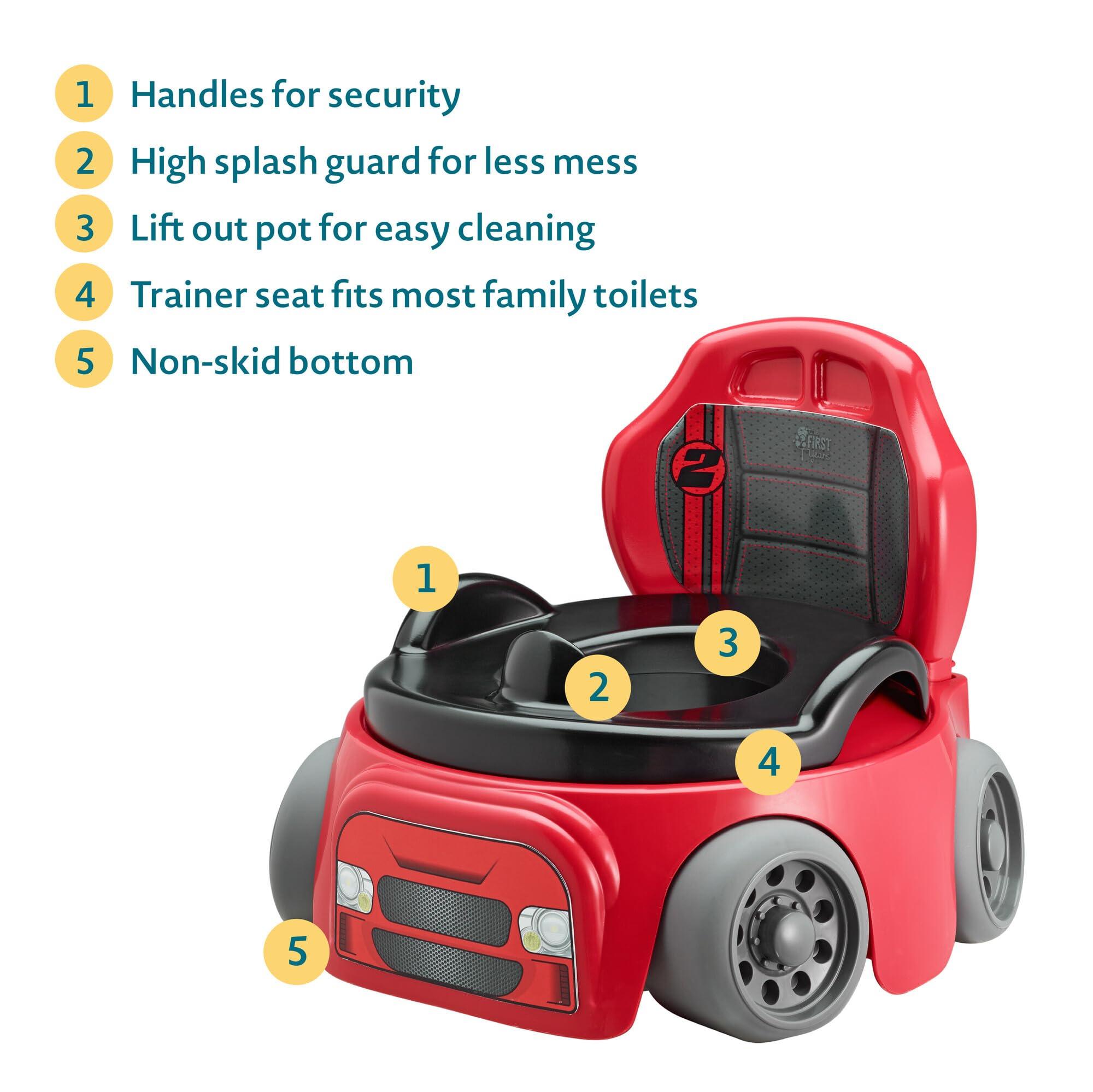 The First Years Training Wheels Racer Potty Training Toilet - Race Car Training Potty - Includes Detachable Toddler Toilet Seat and Kids Potty - Ages 18 Months and Up - Image 5