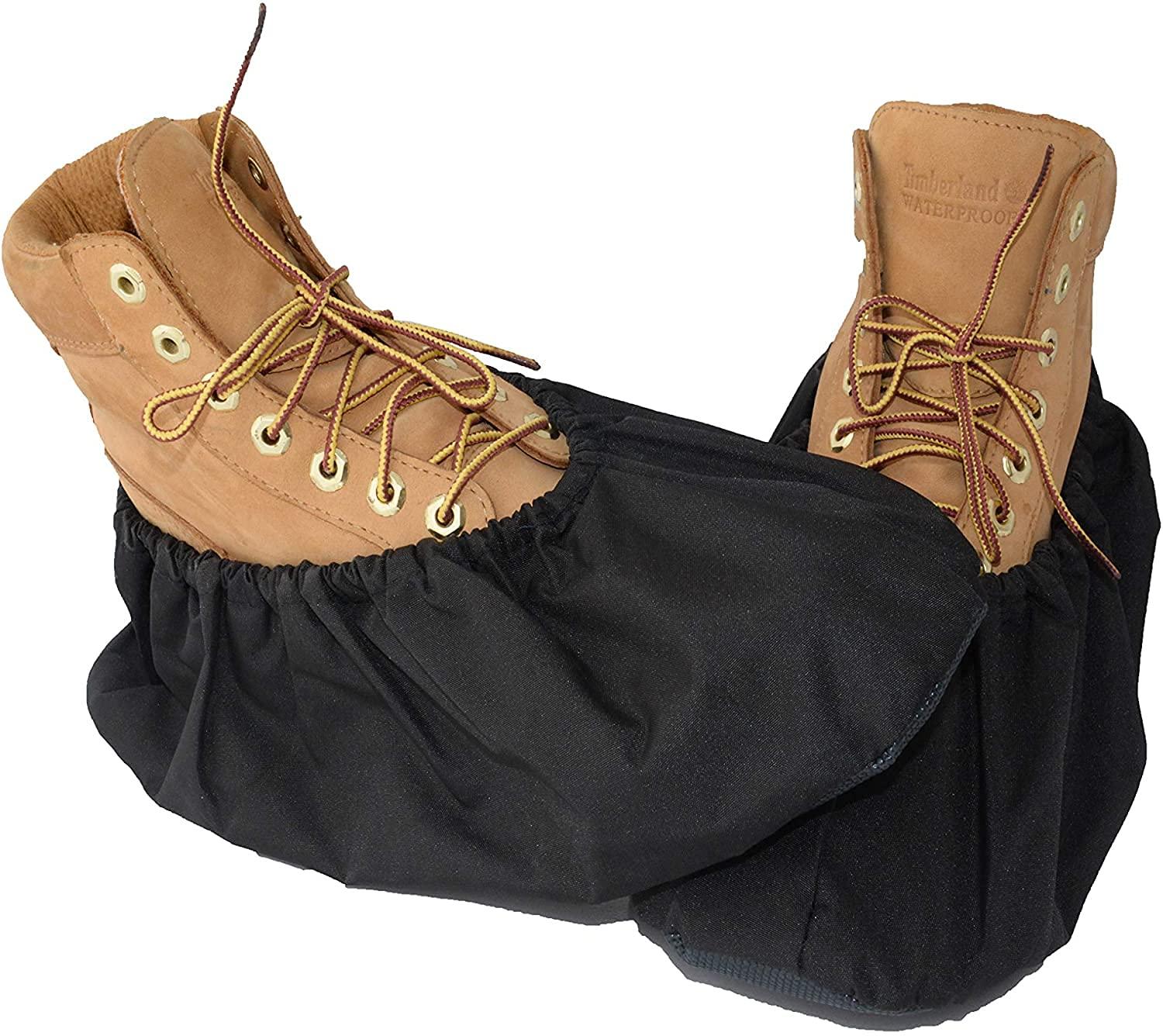 2 Pairs Non Slip waterproof Reusable shoe Covers for contrators and Carpet Floor Protection, Machine Washable. SMALL - Image 2