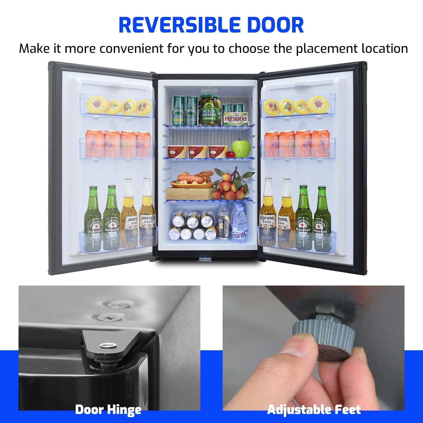 12V RV Refrigerator with Lock, 1.7 Cu.Ft Compact Refrigerator, 12V Mini Fridge Silent Semi Truck Refrigerator, Small Fridge with Reversible Door Compact Refrigerator for RV, Camping, Boat Use - Image 4