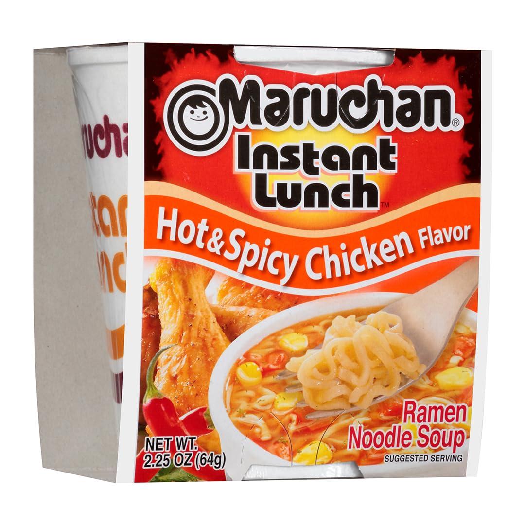 Maruchan Instant Lunch Hot & Spicy Chicken, Ramen Noodle Soup, Microwaveable Meal, 2.25 Oz, 12 Count - Image 5