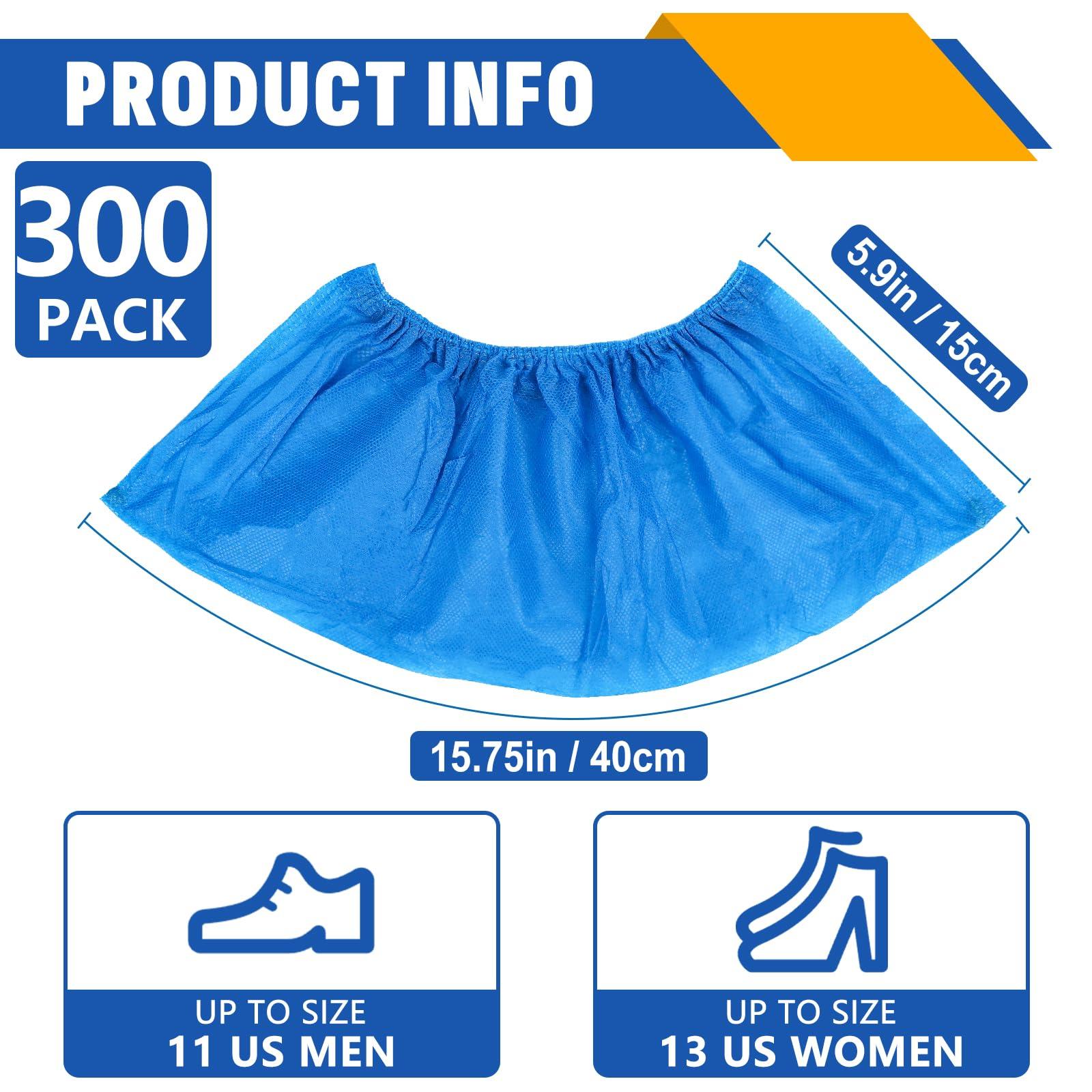 300 Pack(150 Pairs) Shoe Covers Disposable, Non-woven Fabric Shoes Covers for Indoor, Blue Durable & Reusable Disposable Boot & Shoe Covers, Larger Size Fits Various Shoes - Image 2