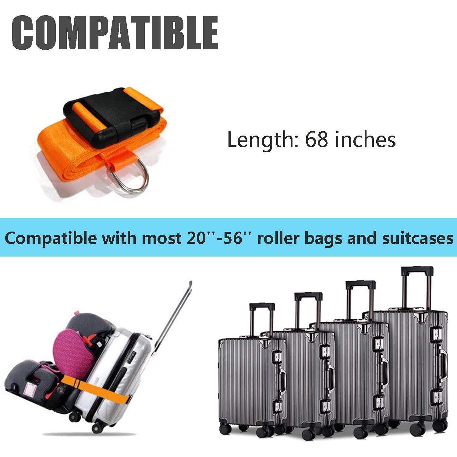 Car Seat Belt Strap to Suitcase, Convert Kid Car Seat and Carry-on Luggage to Airport Stroller Carrier,Safe Travel Solution for Transport (Orange) - Image 2