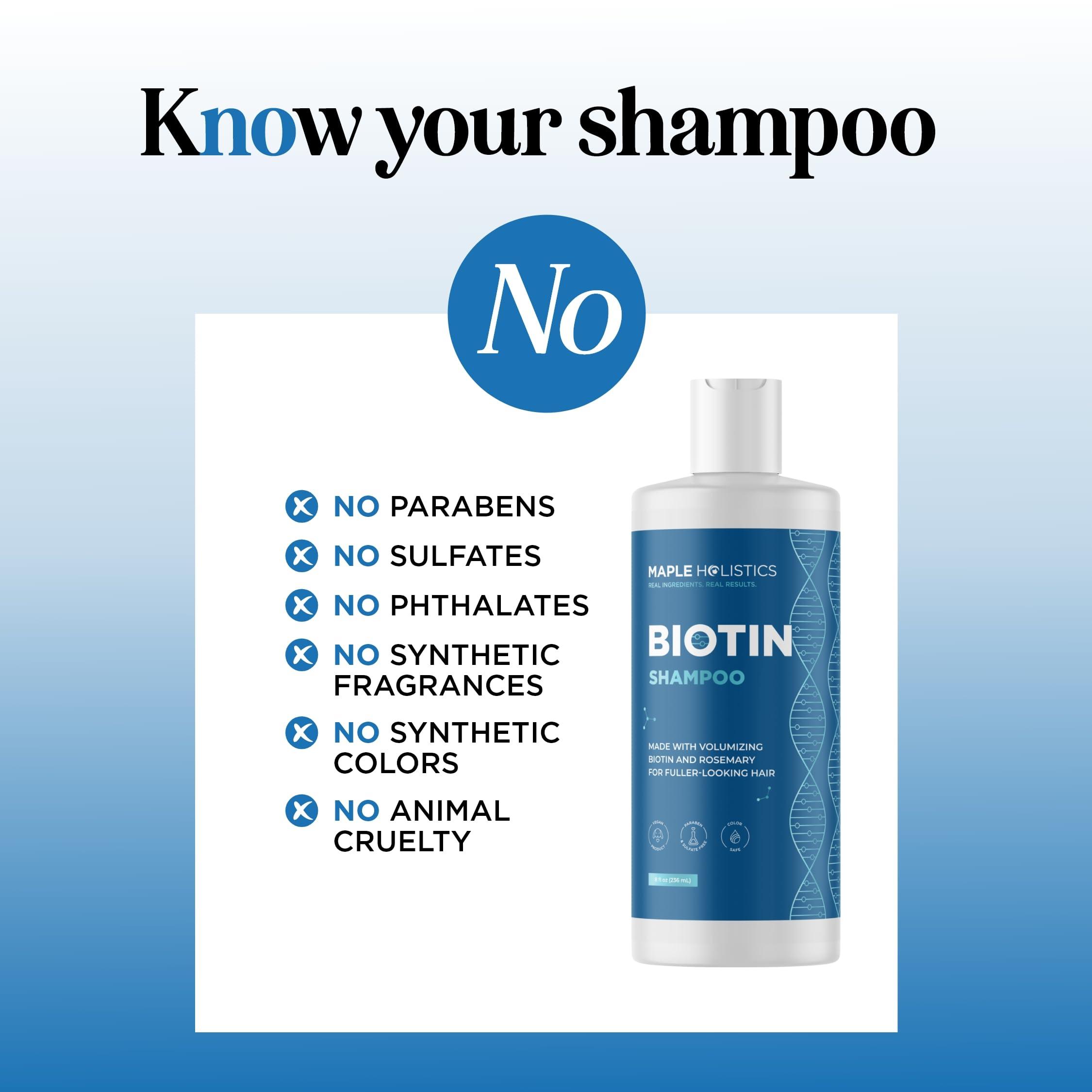Rosemary and Biotin Shampoo for Thinning Hair - Vegan Volumizing Shampoo for Fine Hair with B Vitamins Argan Oil & Tea Tree Essential Oil - Paraben Silicone and Sulfate Free Vegan Formula (8 Fl Oz) - Image 4