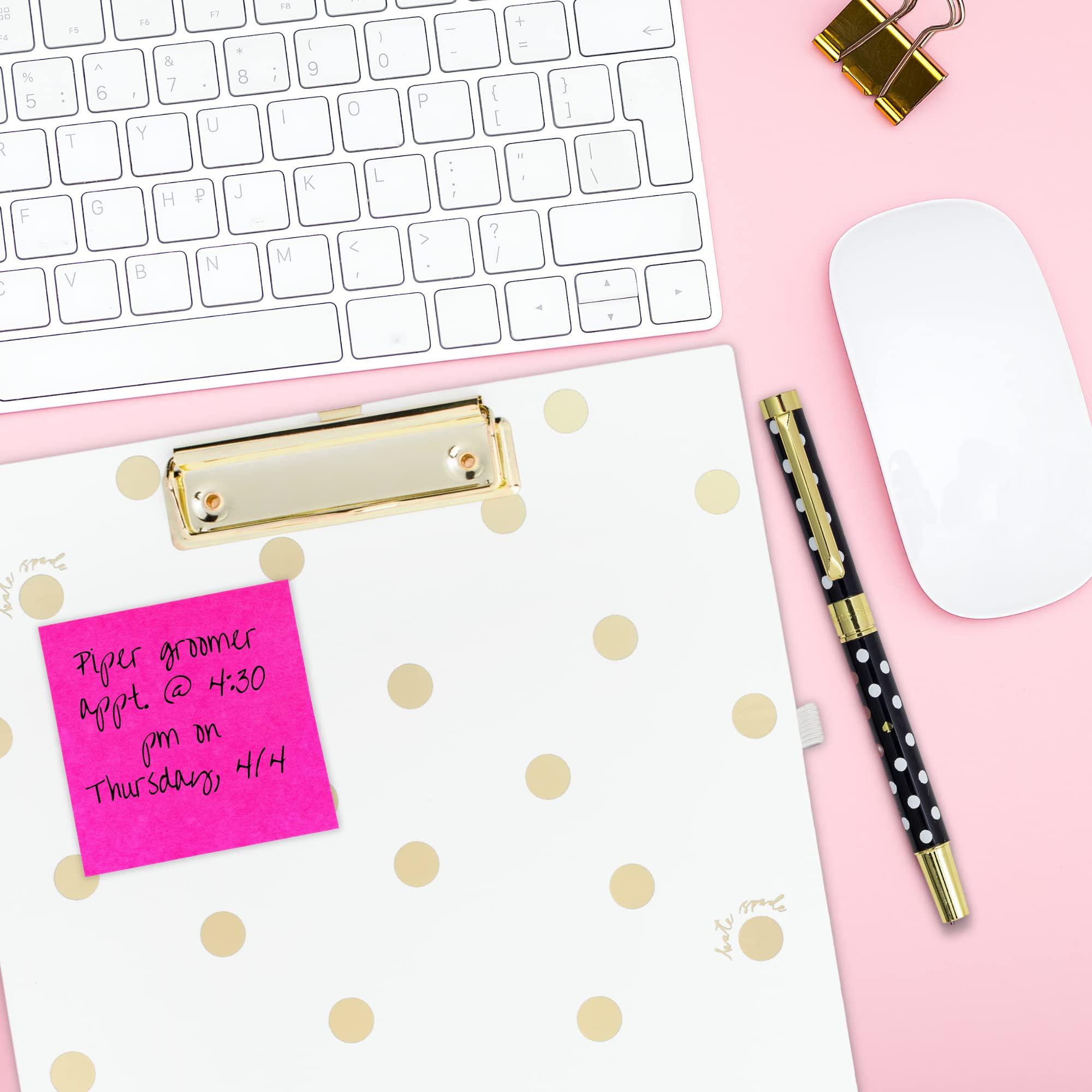 Kate Spade New York A4 Clipboard Folio with Low Profile Clip, Professional Padfolio Includes Lined Notepad, Pen Loop, and Pocket, Gold Dot with Script - Image 9