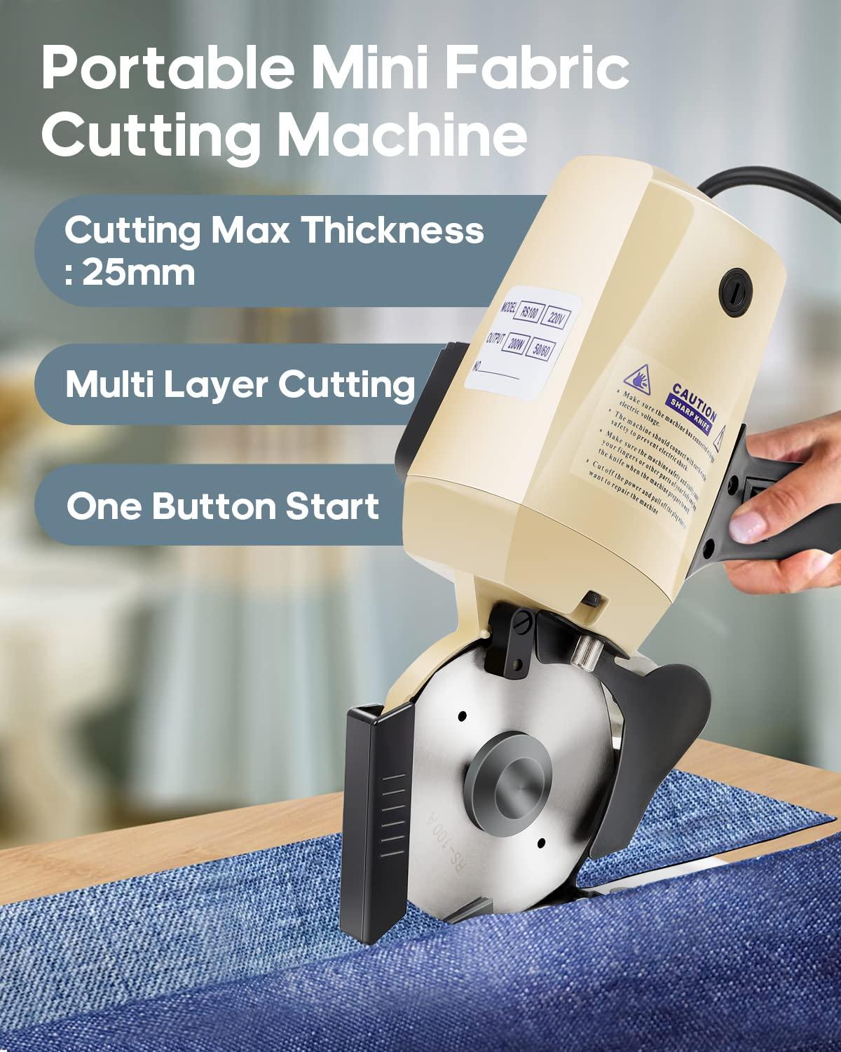 GCCSJ 110V Electric Rotary Fabric Cutter, Rotary Cutter for Fabric Machine, 4 Inch Rotary Blade Hand Held Fabric Slitting Machine with Automatic Sharpener for Multi-Layer Clothing, Textiles, Carpet - Image 6