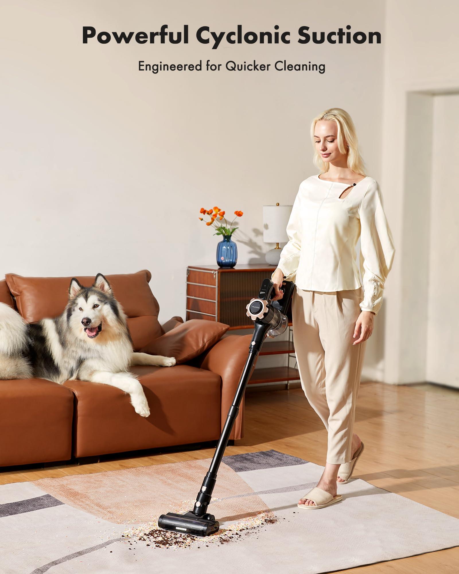 Trucozie Cordless Vacuum Cleaner, 8-in-1 Lightweight Stick Vacuum with 45mins Runtime, Powerful Suction, Rechargeable Cordless Vacuum for Carpet, Tile, Pet Hair, Hardwood Floors, Black - Image 4