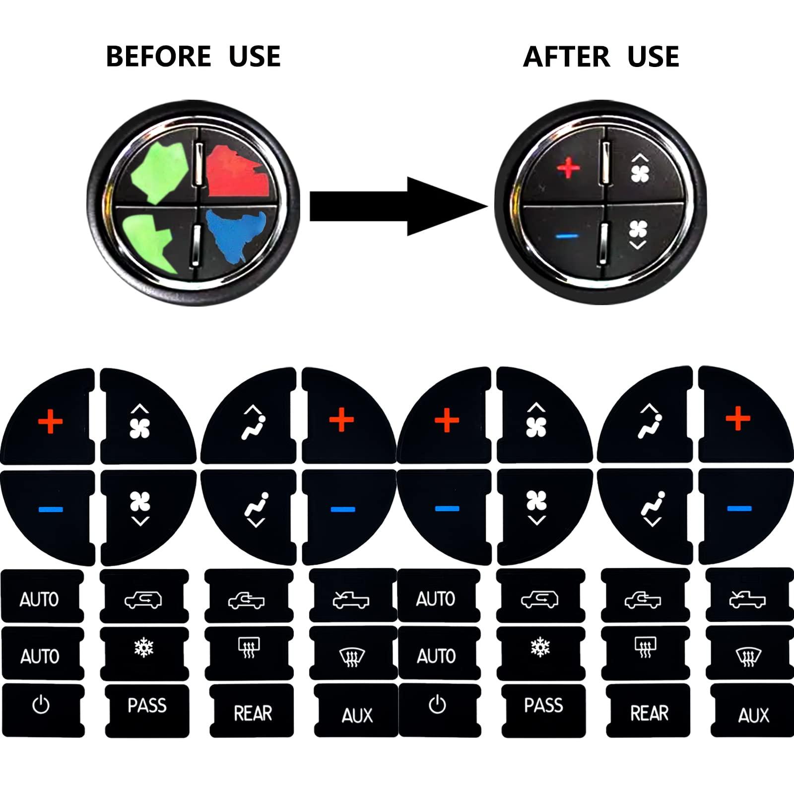 2 Packs AC Dash Button Repair Kit -Compatible with Chevy, Best for Fixing Ruined Faded A/C Control Buttons - Decal Replacement Fits Select 07-14 GM Vehicles - Car SUV Van Truck Accessories - Image 2