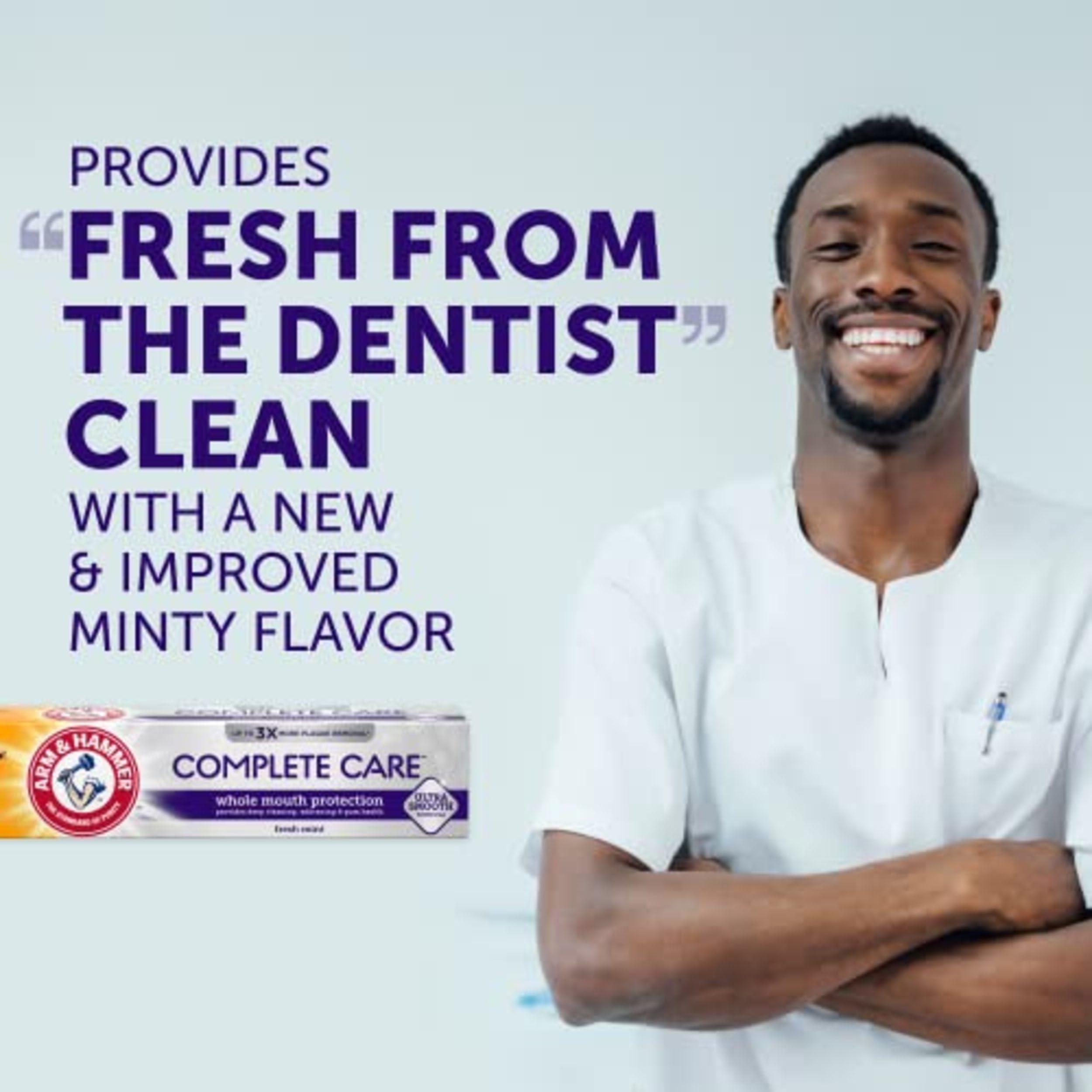 ARM & HAMMER Complete Care Toothpaste, Teeth Whitening Toothpaste, Fluoride, Whole Mouth Protection, Fresh Mint Flavor, 6.0 oz (Pack of 4) - Image 7