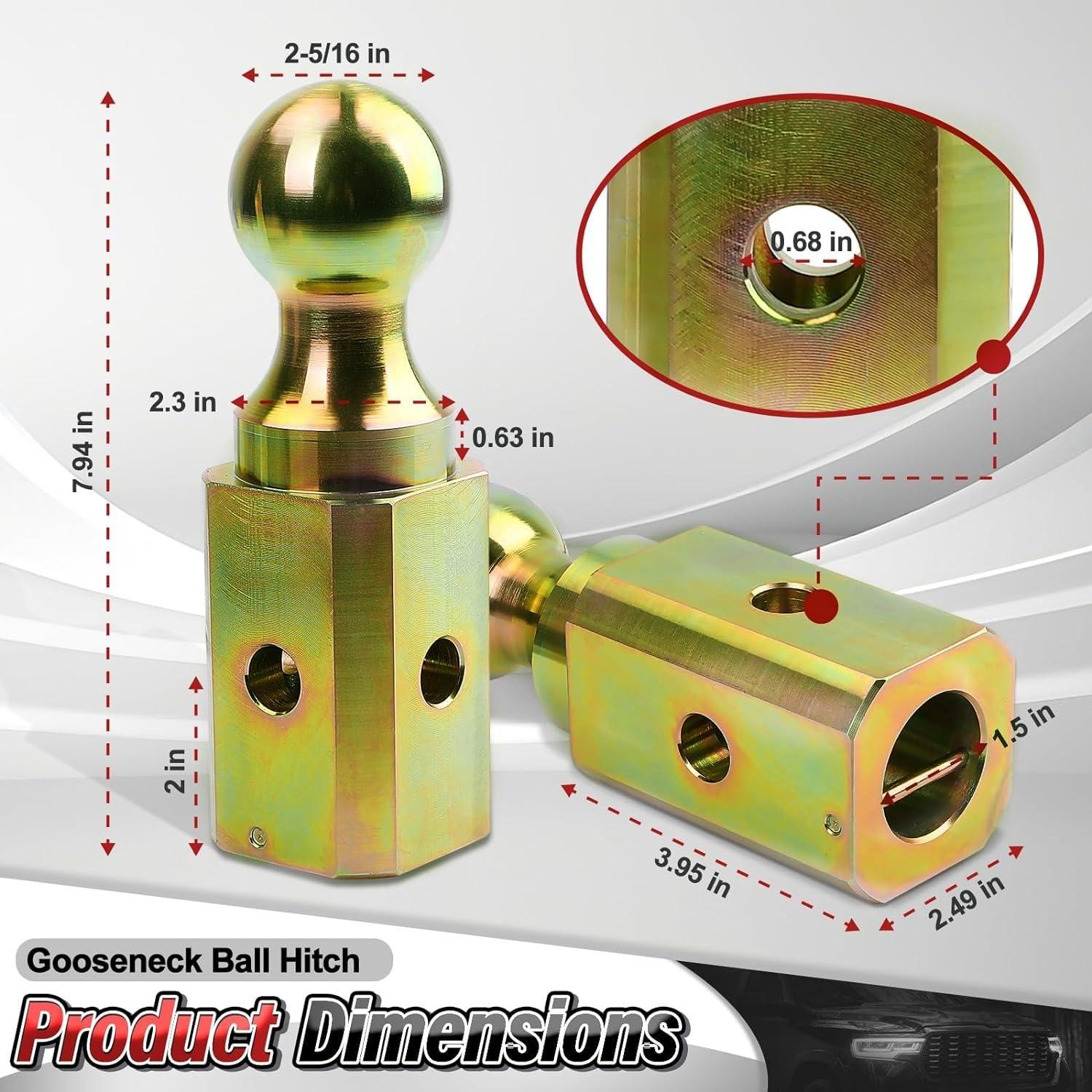Fexhull GNXA2000 Gooseneck Turn Over Ball 2-5/16" Fit for B&W Trailer Hitches, Gooseneck Hitch Ball - Image 2