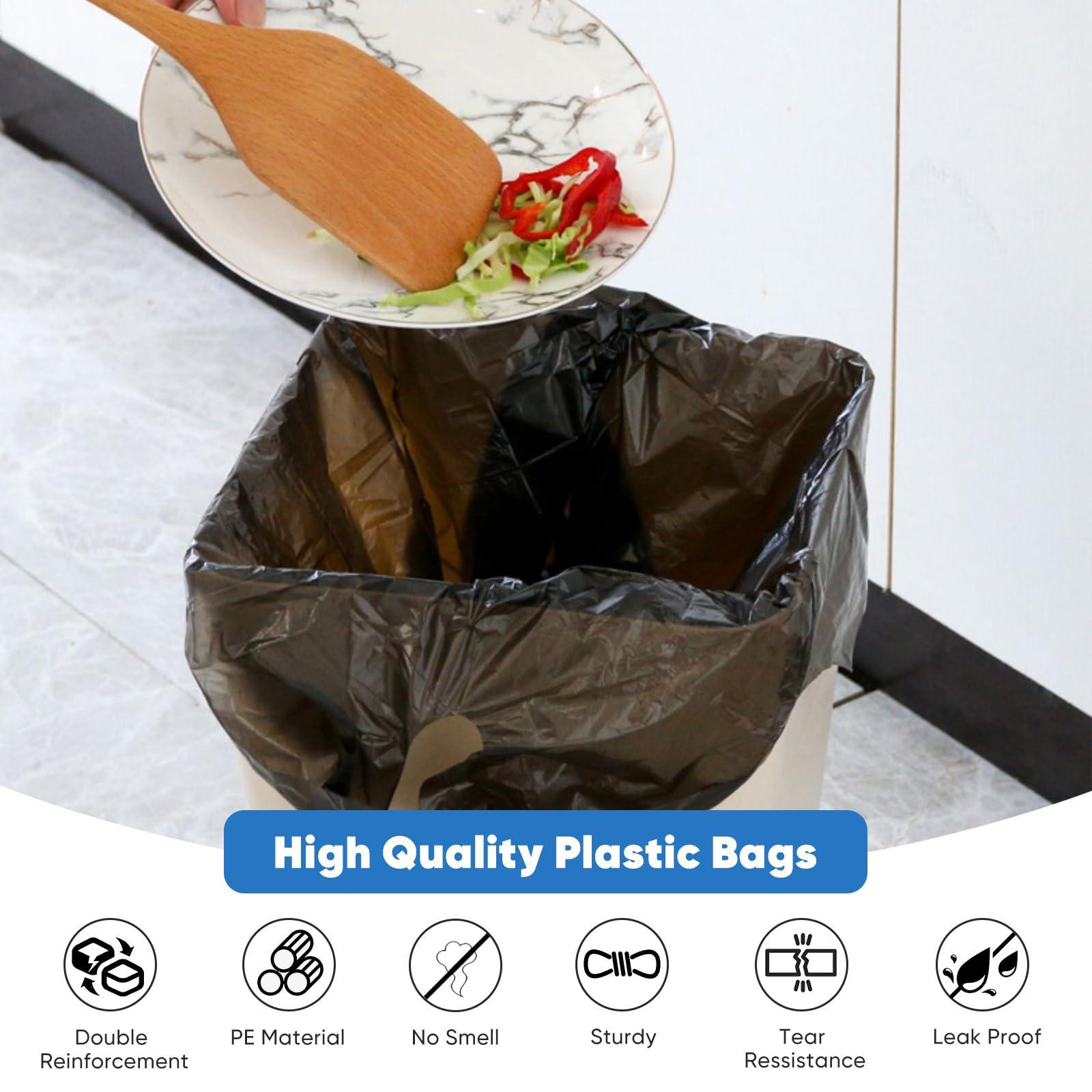 LimonLaviu Black Plastic Grocery Bags, 100 Pack, 11.5'x 6.5" x 21', 22 Pound Capacity, Heavy Duty, Unscented - Image 3