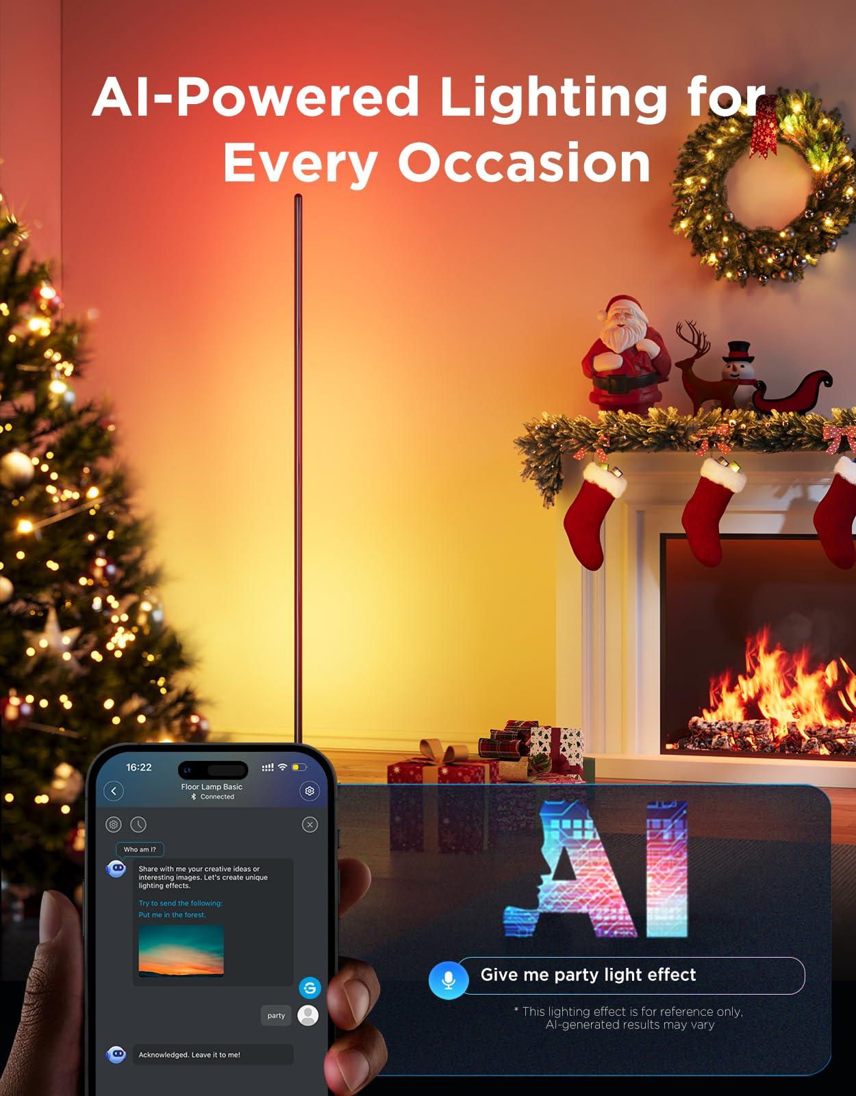 Govee RGBIC Floor Lamp, LED Corner Lamp Works with Alexa, 1000 Lumen Smart Modern Floor Lamp with Music Sync and 16 Million DIY Colors, Color Changing Standing Lamp for Bedroom Living Room Black - Image 6