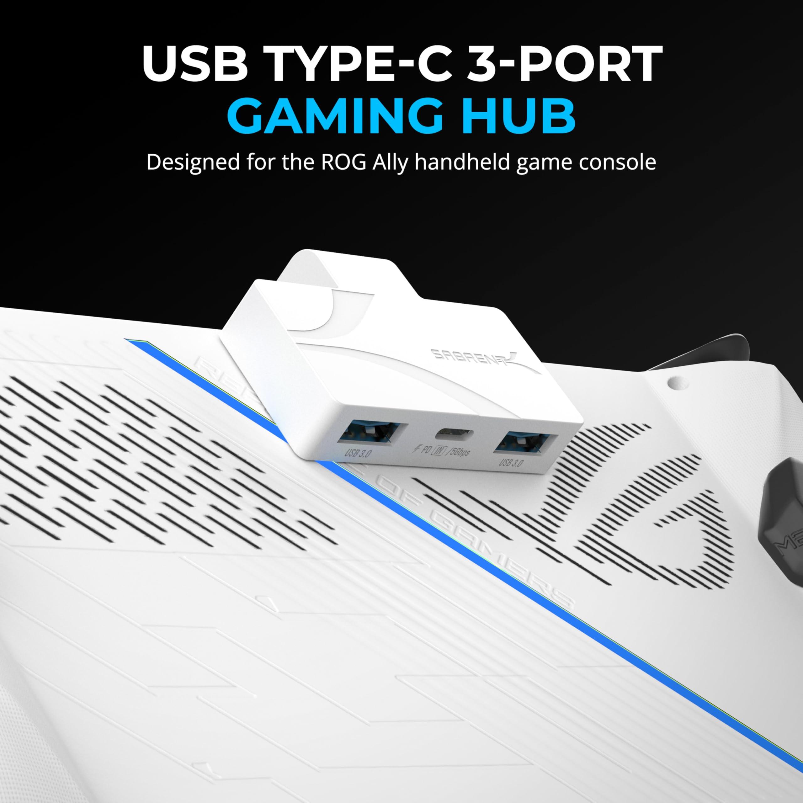 SABRENT USB Type-C 3-Port Gaming Hub for ASUS ROG Ally - Lightweight, Portable, Plug and Play, PD3.0 Charging, USB-A & USB-C Ports, Compatible with Windows, macOS, Linux (HB-ROAY) - Image 2