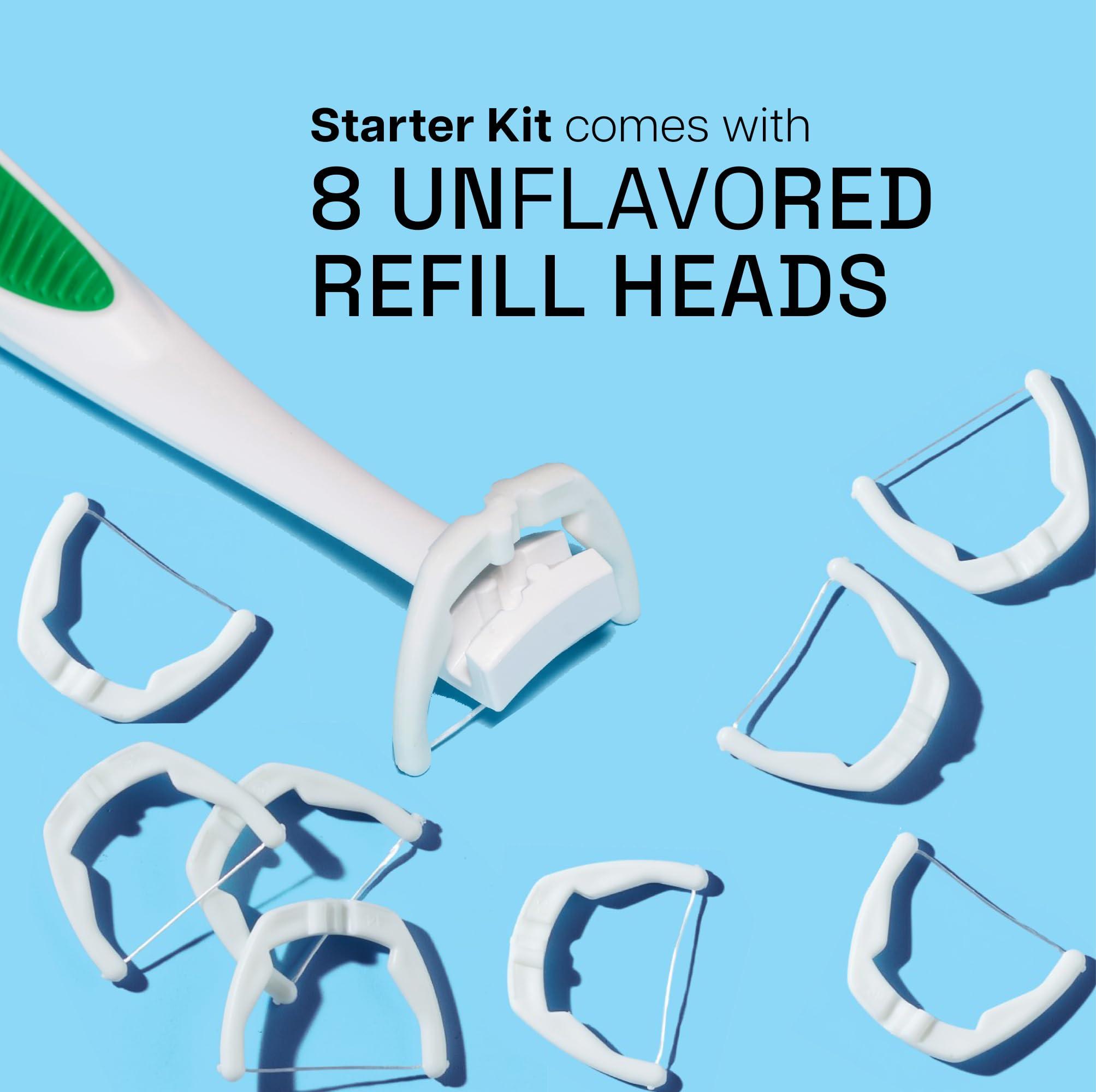 REACH Ultraclean Access Flosser Starter Kit, Unflavored, Plaque Remover for Teeth, for Hard to Reach Areas, Oral Care, PFAS Free, 1 Replaceable Flosser & 8 Refill Heads, 1 Pack - Image 3