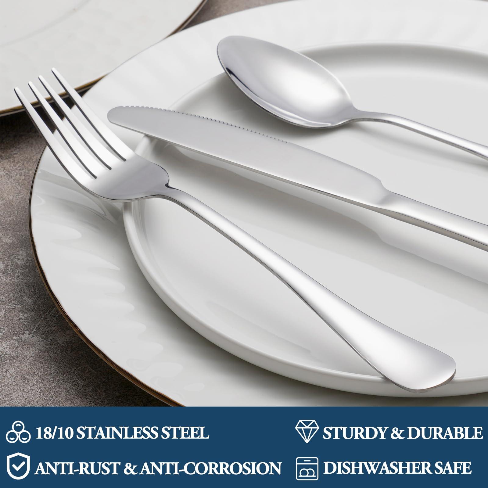 Dinner Forks,Set of 16 Top Food Grade Stainless Steel Silverware Forks,Table Forks,Flatware Forks,8 Inches,Mirror Finish & Dishwasher Safe,Use for Home,Kitchen or Restaurant - Image 3
