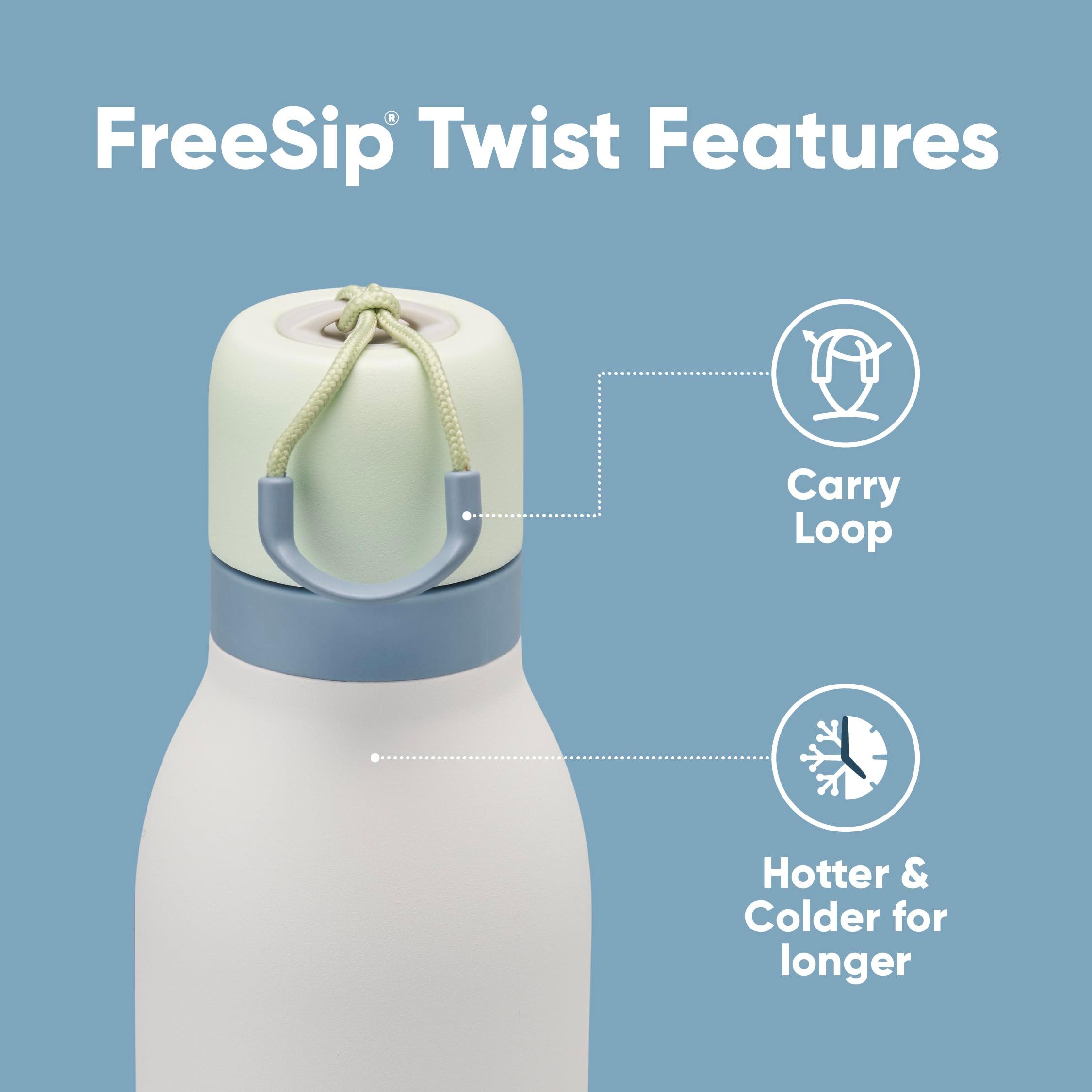 Owala FreeSip Twist Insulated Stainless Steel Water Bottle with Straw for Sports and Travel, BPA-Free, 24-oz, Green/White (Iced Breeze) - Image 3