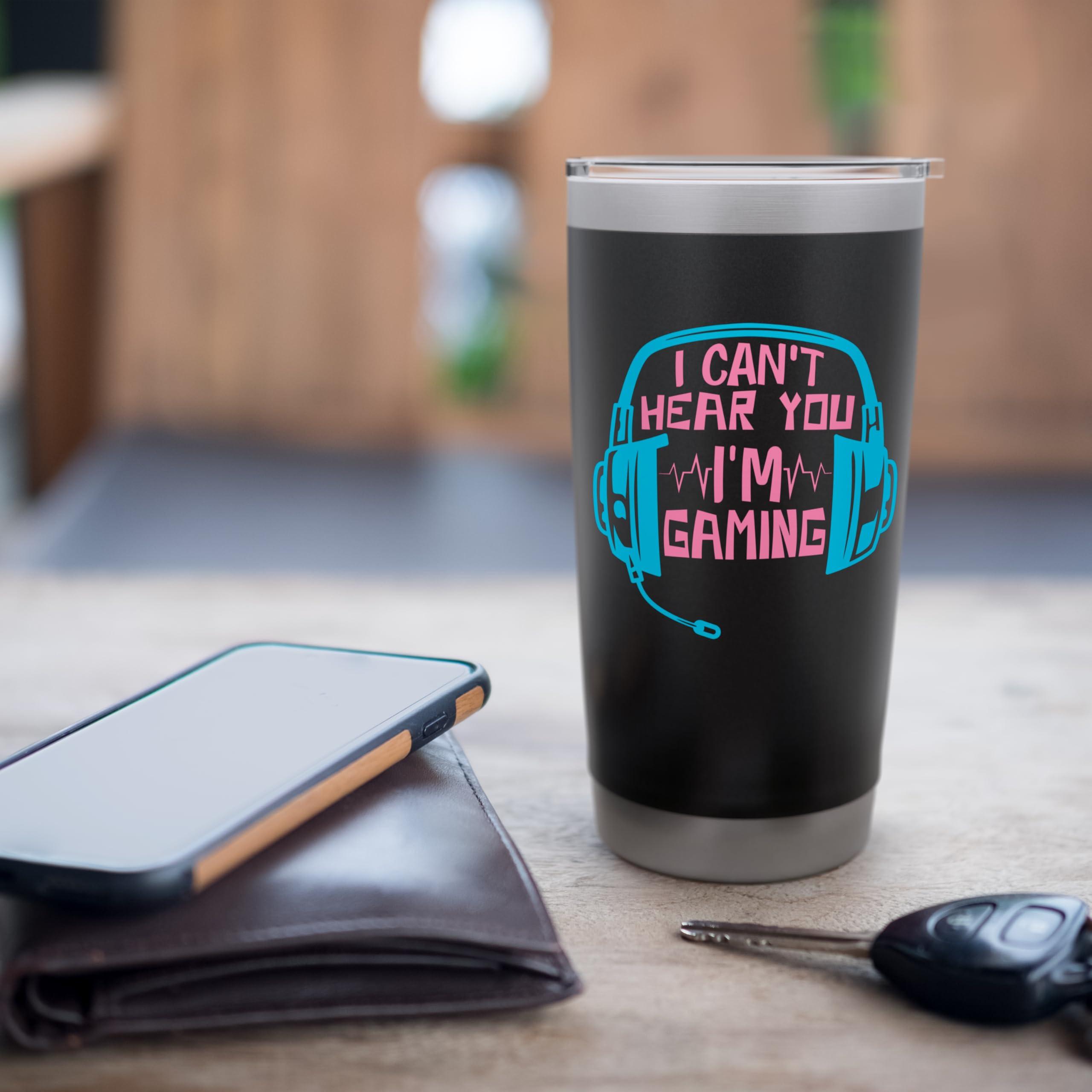 I Can't Hear You I'm Gaming Gamer Men Boys Kids Stainless Steel Insulated Tumbler - Image 7
