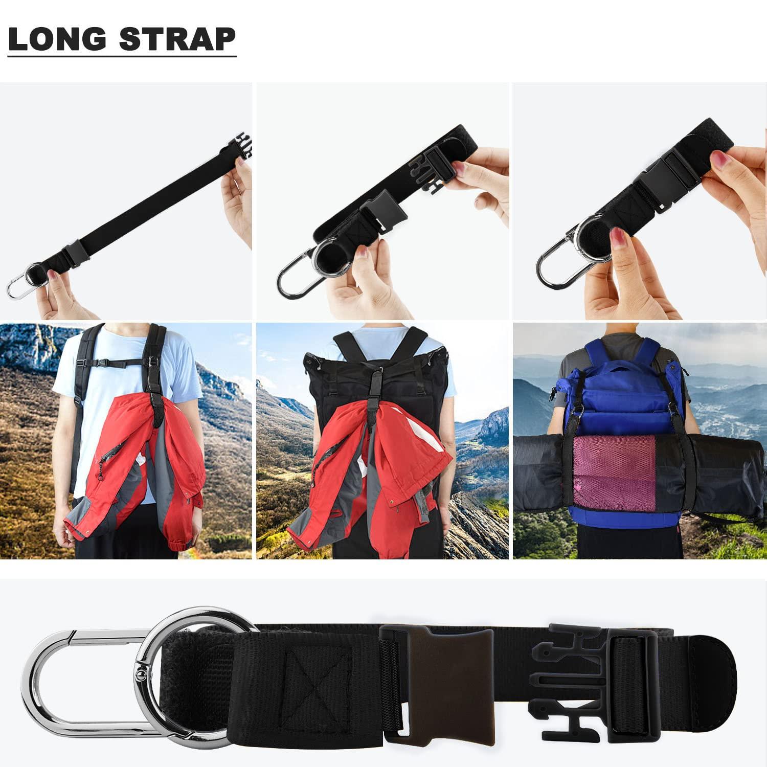 Elastic Jacket Gripper with D-Ring Hook and Buckle, ZINZ D-Ring Hook Baggage Suitcase Straps Belts Travel Accessories, Makes Your Hands Free - Image 5