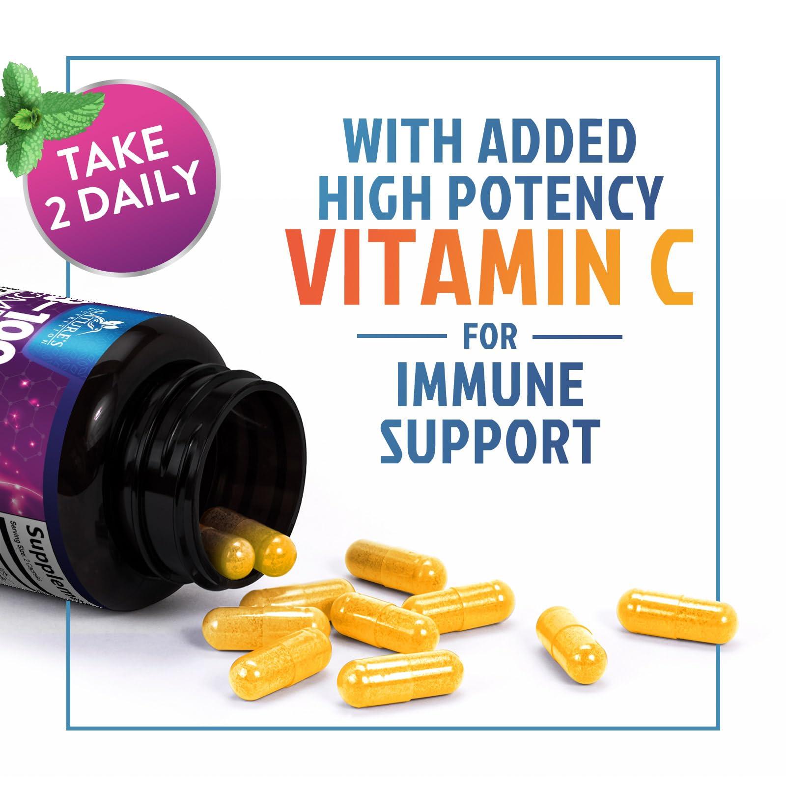 Vitamin B Complex Capsules with Vitamins B6 B12 B100 C Biotin Folate & Folic Acid - Supplement for Heart, Brain, & Nerve Support - Super Complete B-Complex for Immune & Energy Support - 60 Capsules - Image 6