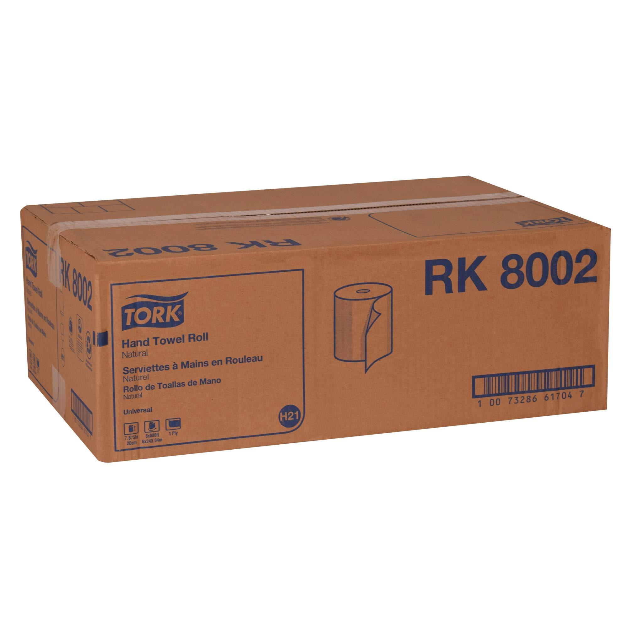Tork Natural Paper Hand Towel Roll H21 100% Recycled Fiber, Universal Fit 6 Rolls x 800 Ft (RK8002) - Image 6