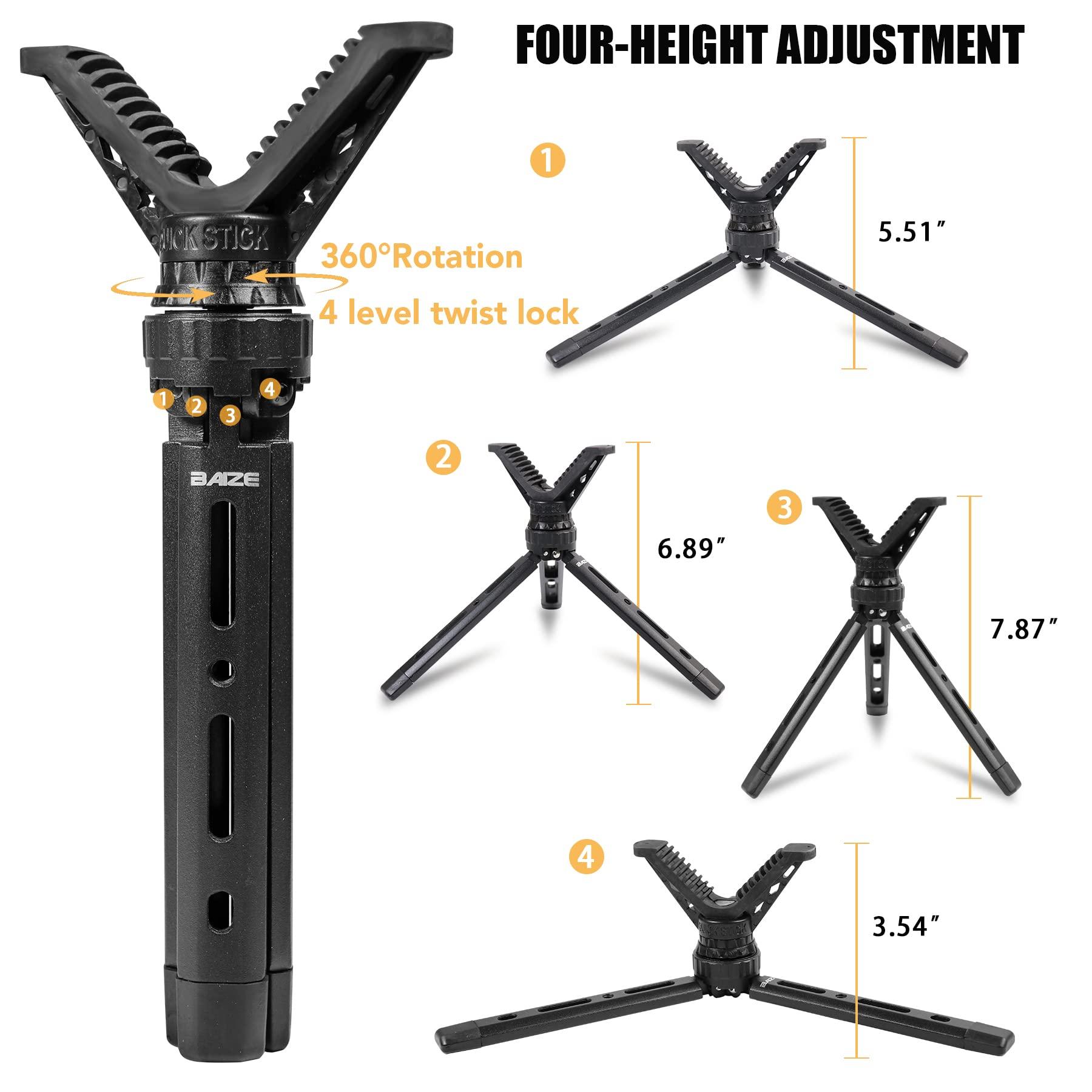 BZTAC Portable Rifle & Pistol Shooting Rest - All Aluminum Compact Mini Rapid Pocket Shooting Stick Stand with 360 Rotation V Yoke Holder - Image 4
