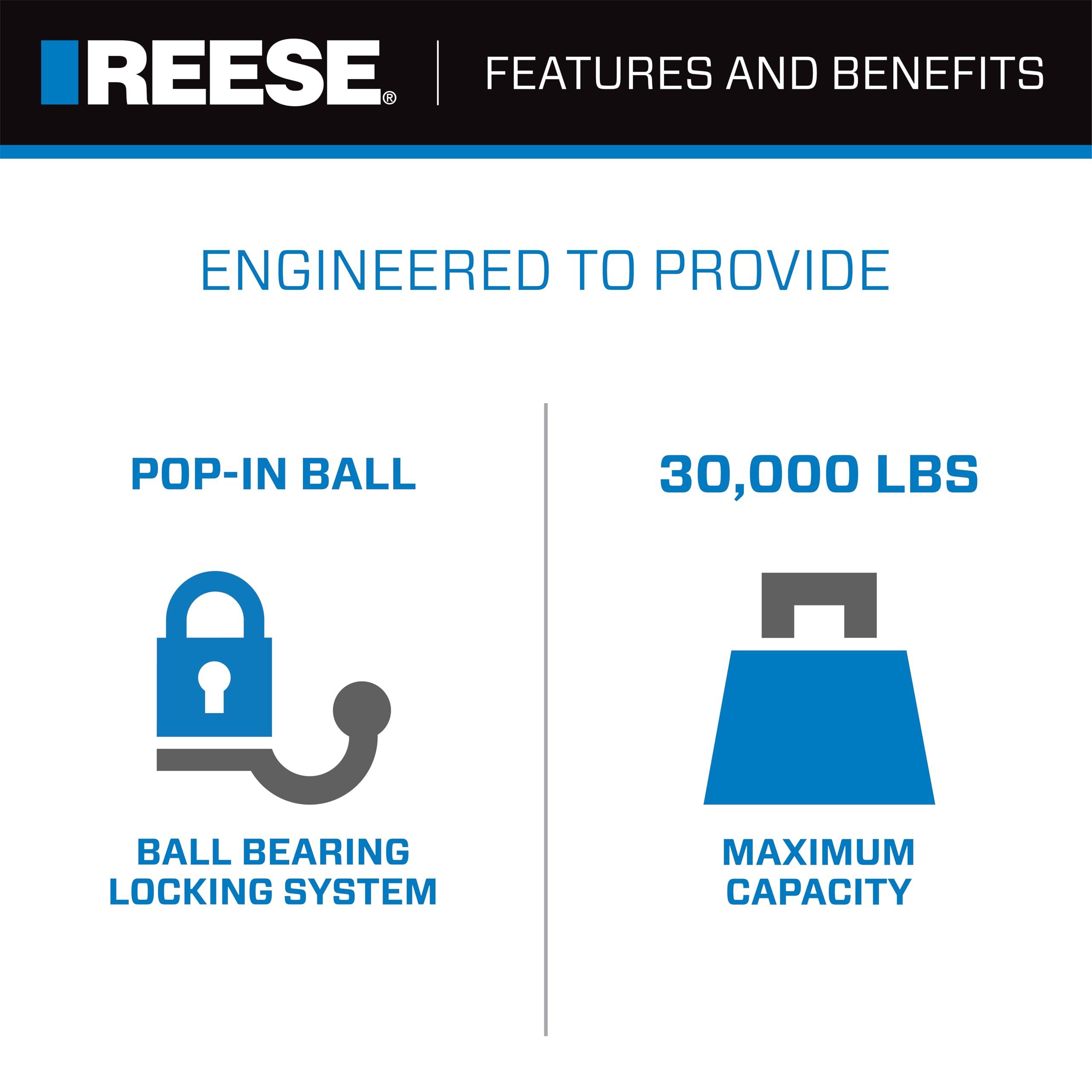 Reese Towpower 30137 Elite Series Gooseneck Hitch Head Accessory, Kit, Gooseneck Hitch Ball, Storage Bag, Safety Chains, Hole Cover - Image 3