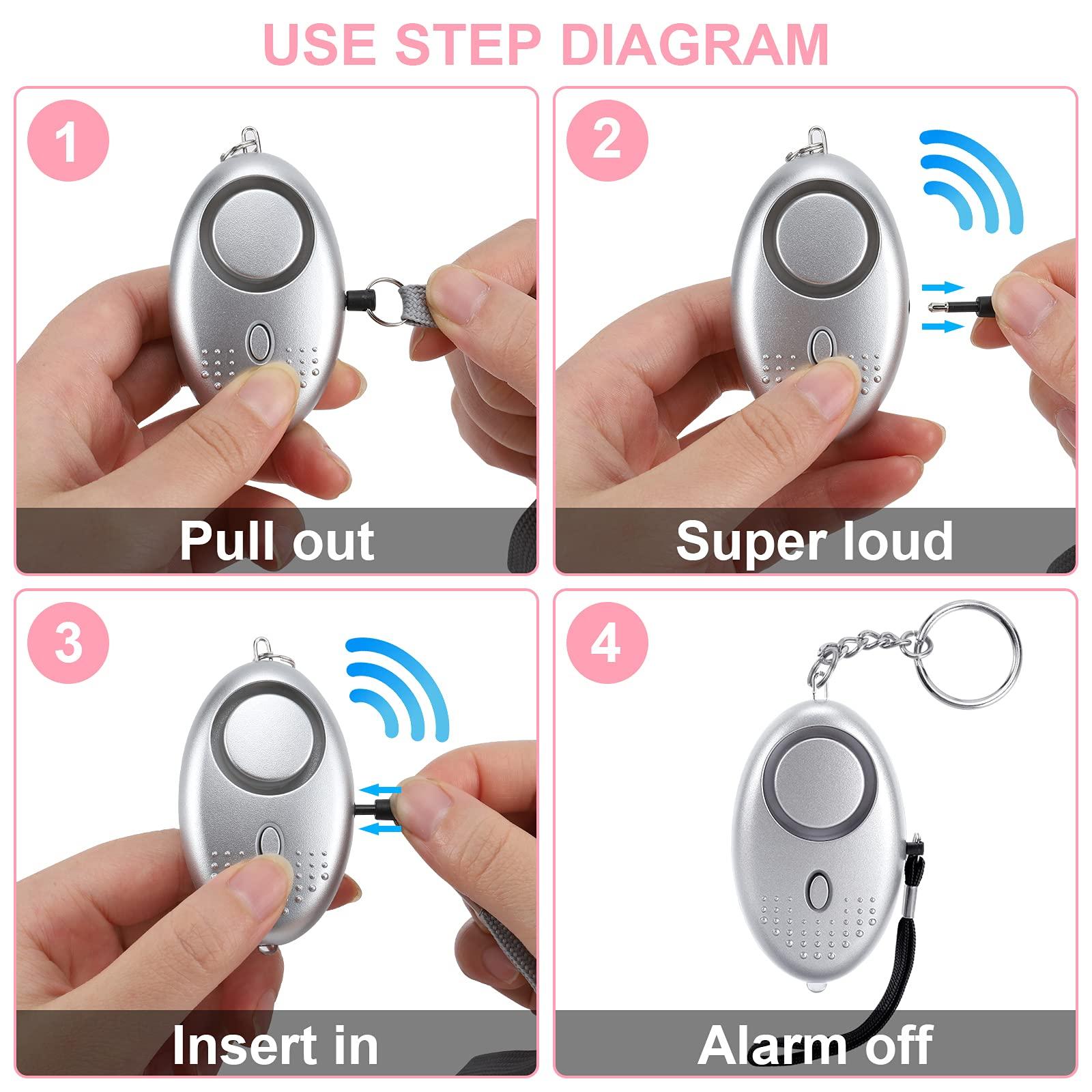 Safe Sound Personal Alarm, 12 Packs 140DB Personal Security Alarm Keychain with LED Lights, Emergency Safety Alarm for Women, Men, Children, Elderly - Image 6