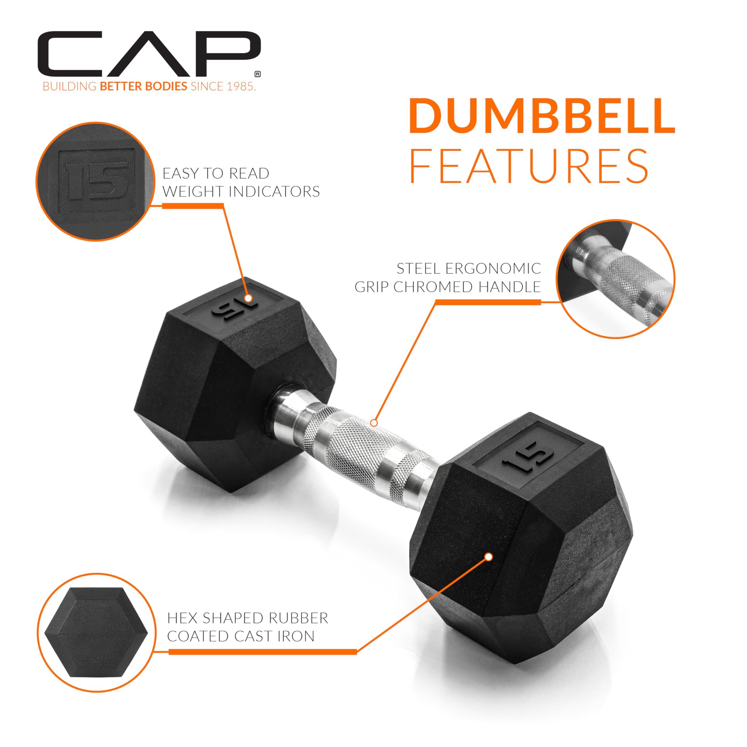 CAP Barbell Coated Dumbbell Weight | Multiple Options Pairs & Sets - Image 3