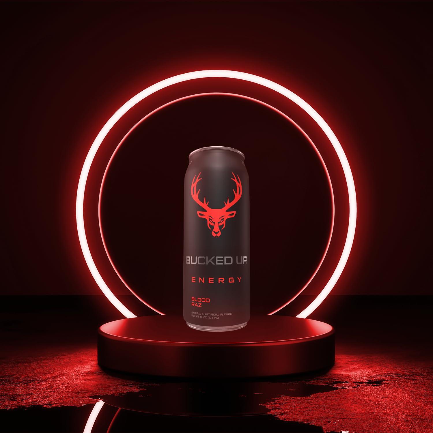 Bucked Up Energy Drink 300mg (Blood Raz) (12 CT) - Image 8