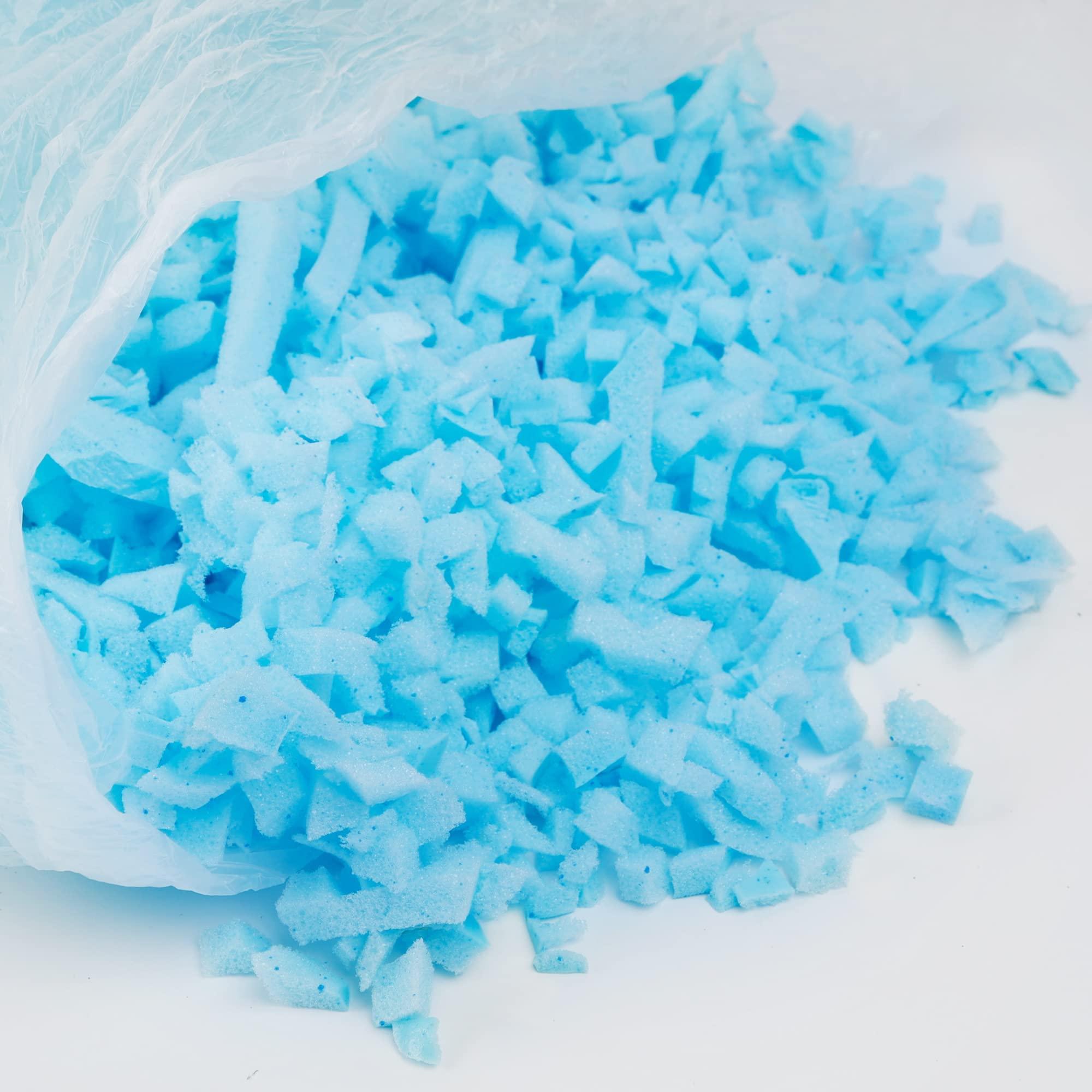 DR.DUDU 5lbs Shredded Memory Foam Filling for Bean Bag Filler, Soft and Convenient Pillow Stuffing Foam for Couch Cushion Dog Bed Chair Arts Crafts, Added Gel Particles (Blue) - Image 4