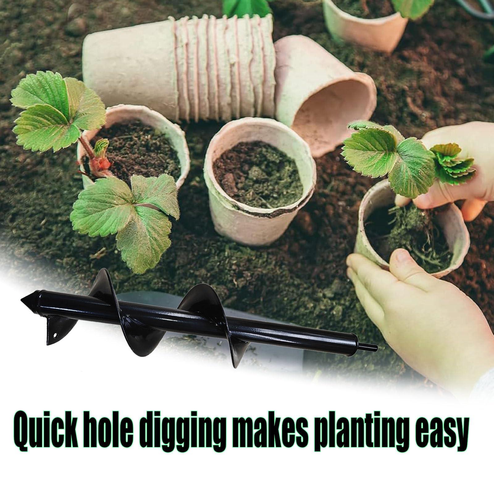 Asoleo Garden Planting Auger Drill Bits, 3.5" x 16" and 1.6" x 16.8" Garden Auger Hole Drill and Bulb Planting Tool, Garden Ground Drill Bit for 3/8" Hex Drive Drill - Image 6