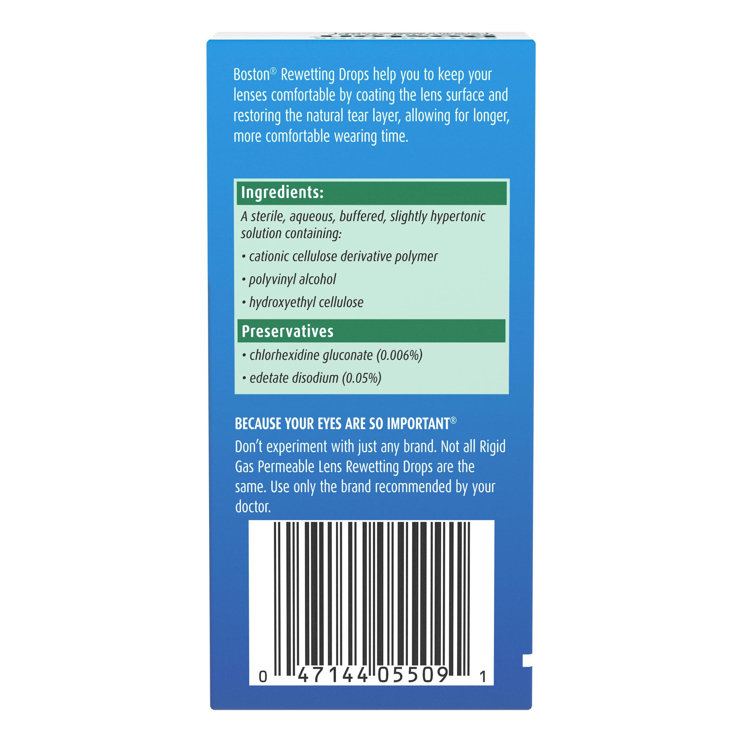 Boston Rewetting Drops for Rigid Gas Permeable (RGP) Lens, Moisturizes & Soothes Eyes, Removes Debris & Particles, Restores Tear Layer, 0.33 Fl Oz - Image 4