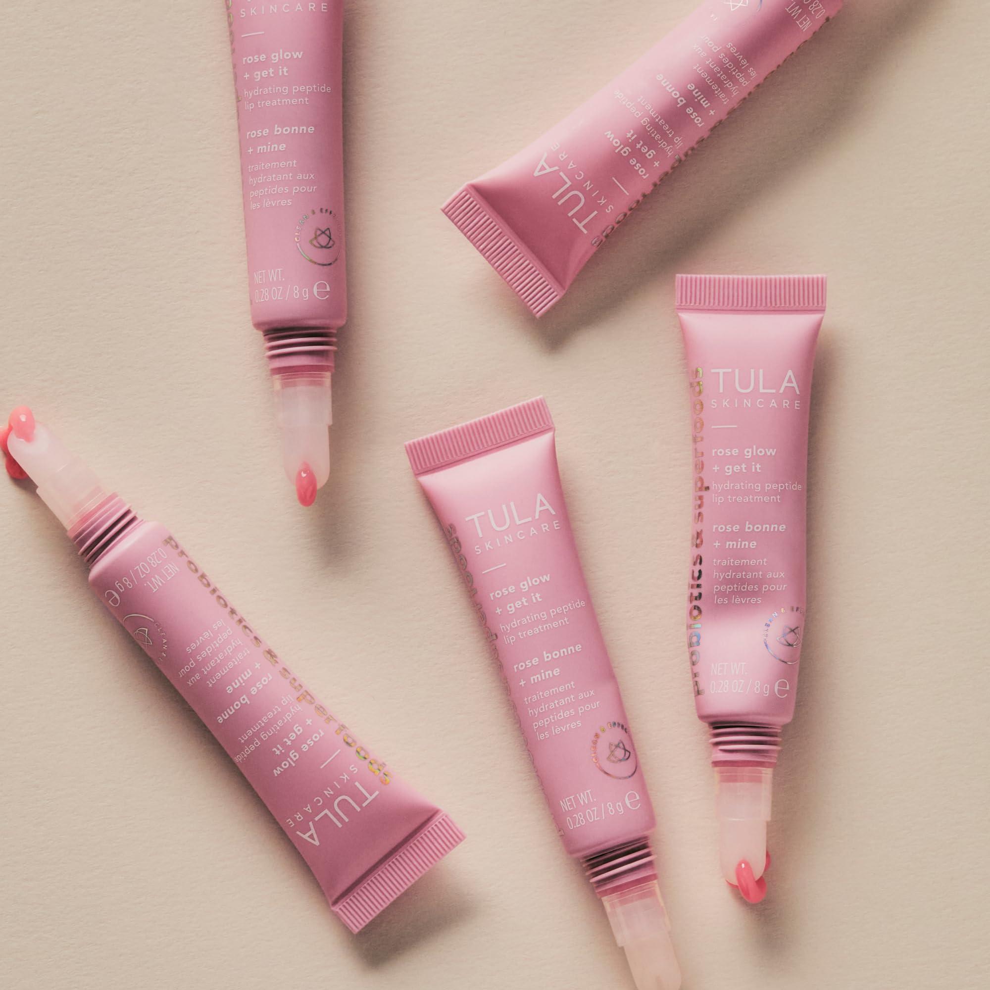 TULA Skin Care Rose Glow + Get It Lip Balm - Hydrating Peptide Lip Treatment with Hyaluronic Acid & Vitamin E, 0.28 oz. - Image 6