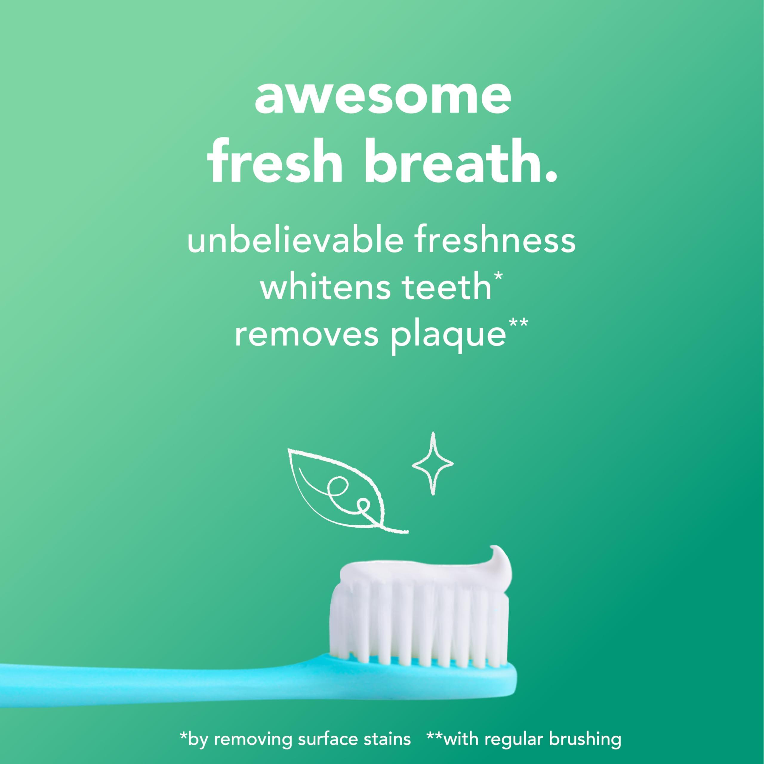 hello Super Fresh Fluoride Free Toothpaste, Toothpaste for Bad Breath, Helps Remove Surface Stains, Natural Spearmint, 3 Pack, 4.7 Oz Tubes - Image 5