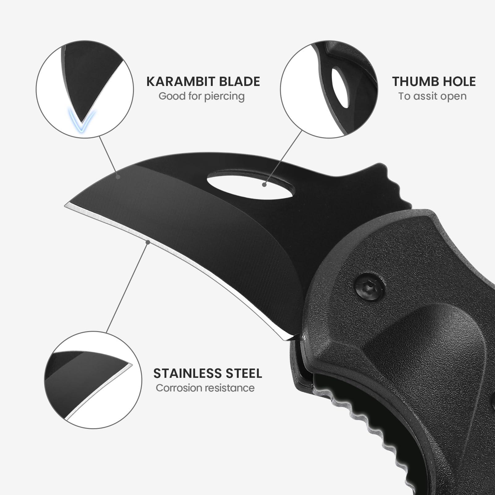 FUNBRO Small Pocket Knife Gift for Men, Keychain Box Cutter with 1.34inch Blade, Mini Folding Knives EDC Gadgets for Everyday Carry, Stocking Stuffers Gift for Adults Men Him - Image 2