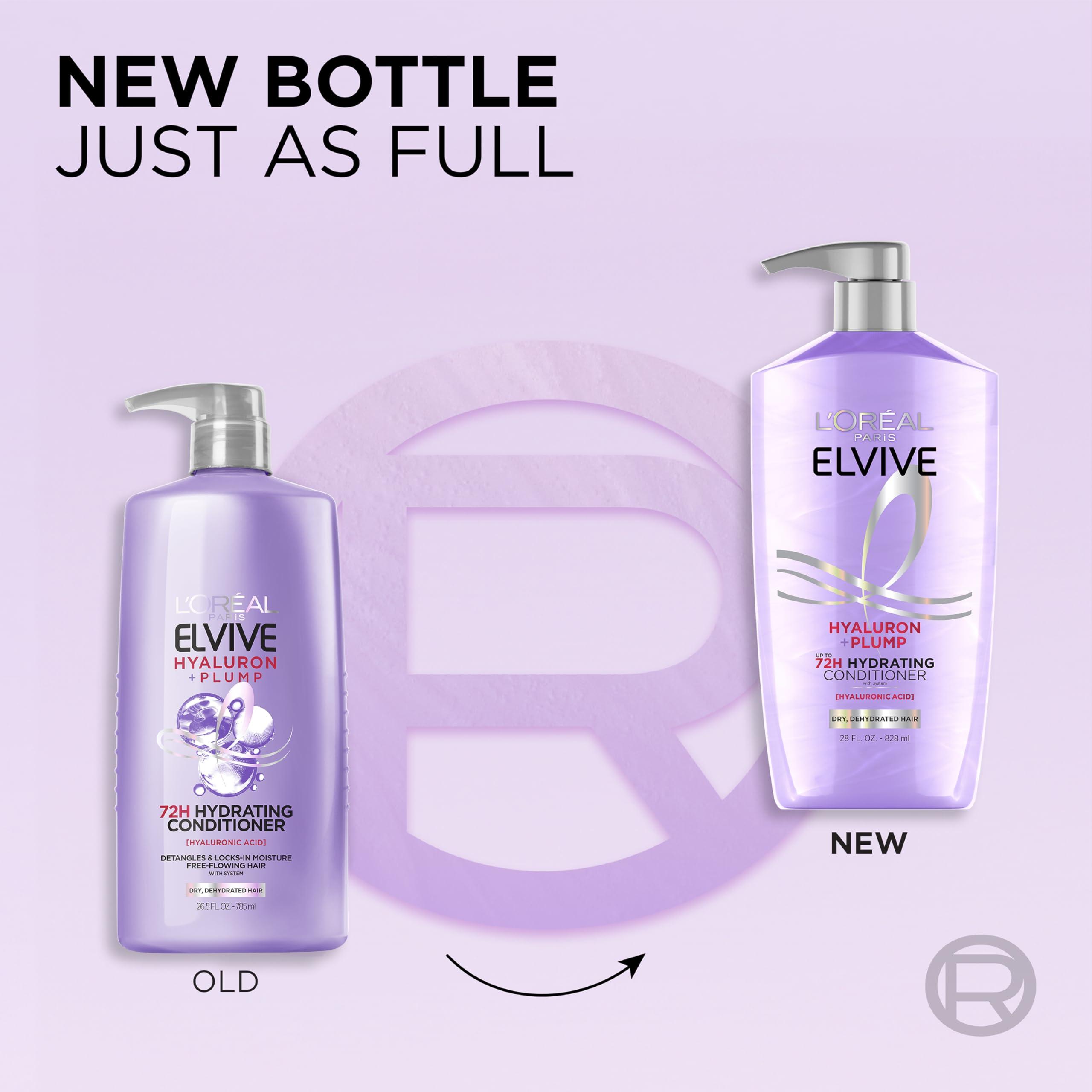 L'Oreal Paris Elvive Hyaluron Plump Hydrating Conditioner for Dehydrated, Dry Hair Infused with Hyaluronic Acid Care Complex, Paraben-Free, 26.5 Fl Oz - Image 5
