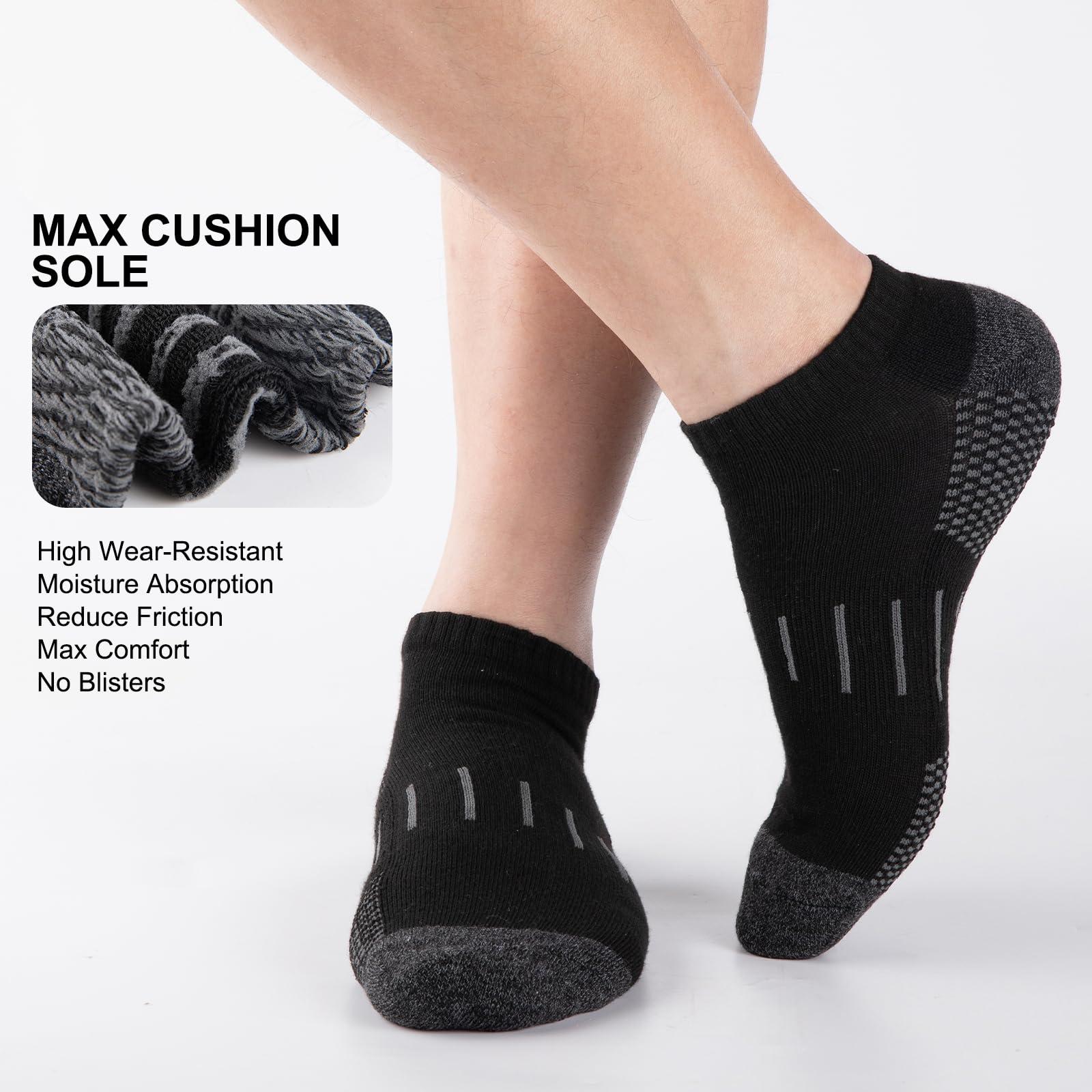 Heatuff Men's Athletic Ankle Socks Moisture Wicking Cushion Sports Running Low Cut Sock (8 Pairs) - Image 3