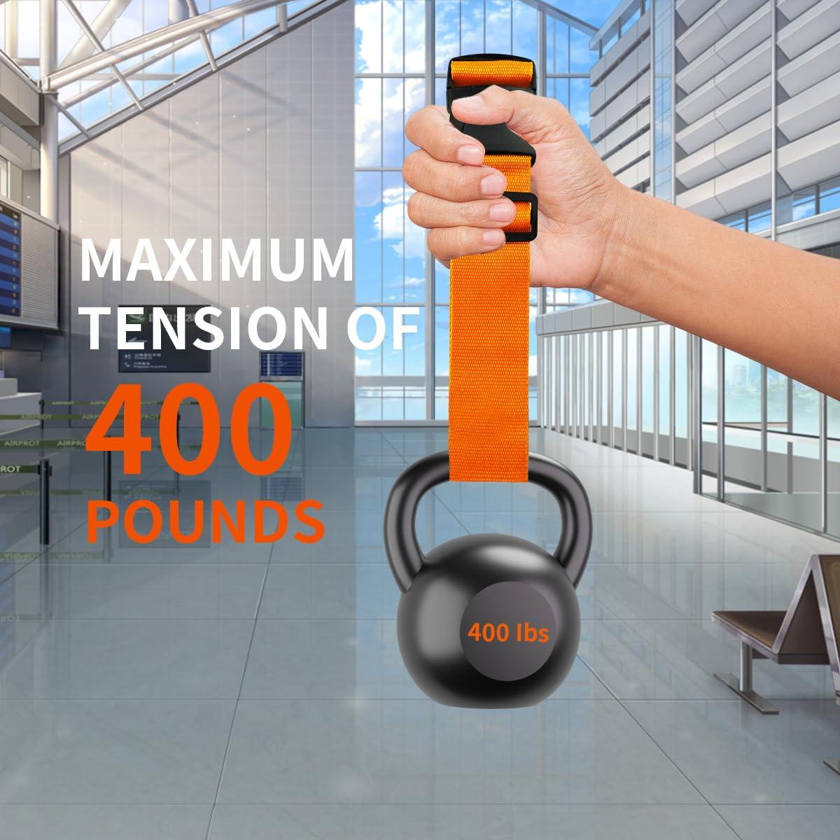 8 Pack Luggage Straps and Tags Set, Luggage Straps for Suitcases TSA Approved, Premium Nylon Belts for Luggage Security, Bright Colour Adjustable Luggage Belts- 4 Straps- 4 Tags(Orange) - Image 3