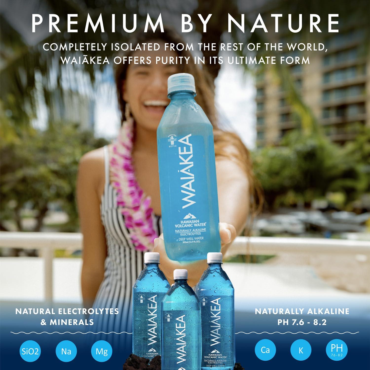 Waiakea Hawaiian Volcanic Water, Naturally Alkaline, 100% Recycled Bottle, 1L (Pack of 12), 33.8 Fl Oz (Pack of 12) - Image 2