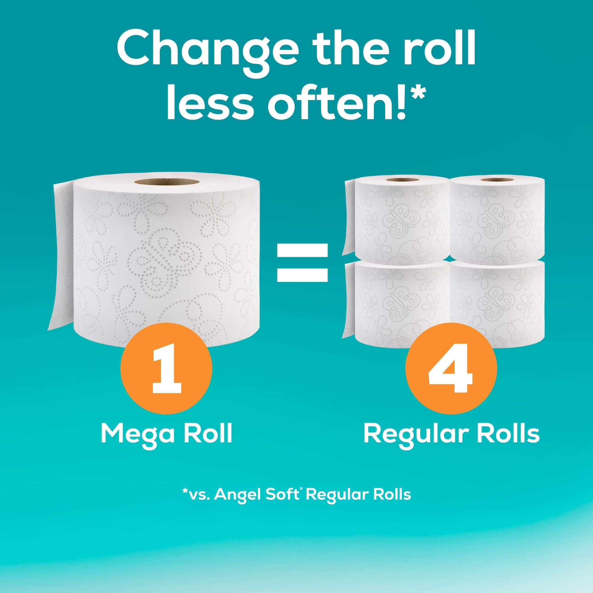 Angel Soft Toilet Paper with Fresh Linen Scented Tube, 48 Mega Rolls = 192 Regular Rolls, Soft and Strong Toilet Tissue - Image 4