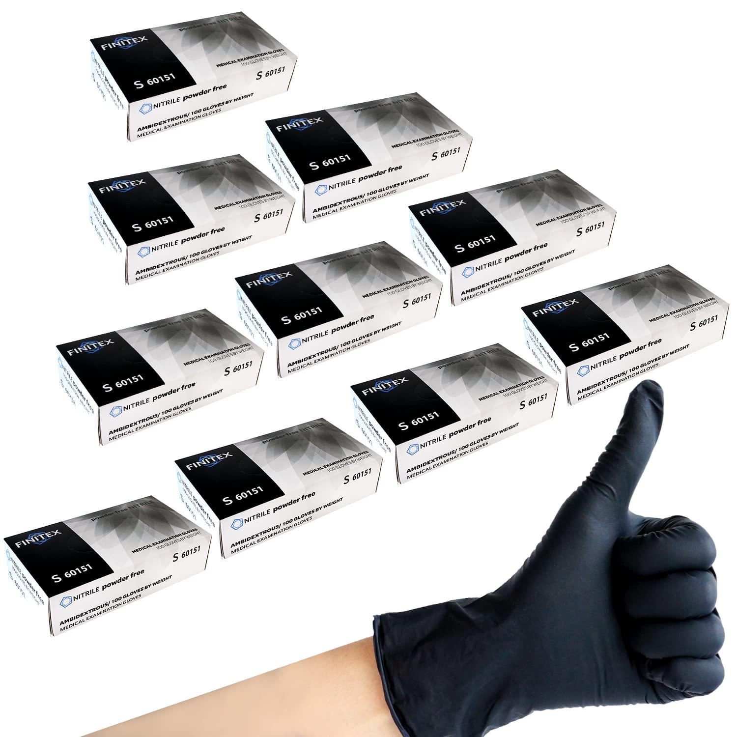FINITEX - Black Nitrile Disposable Gloves, Exam Gloves, Powder-free, Latex-free, 3mil, Case of 10 Boxes - Image 7
