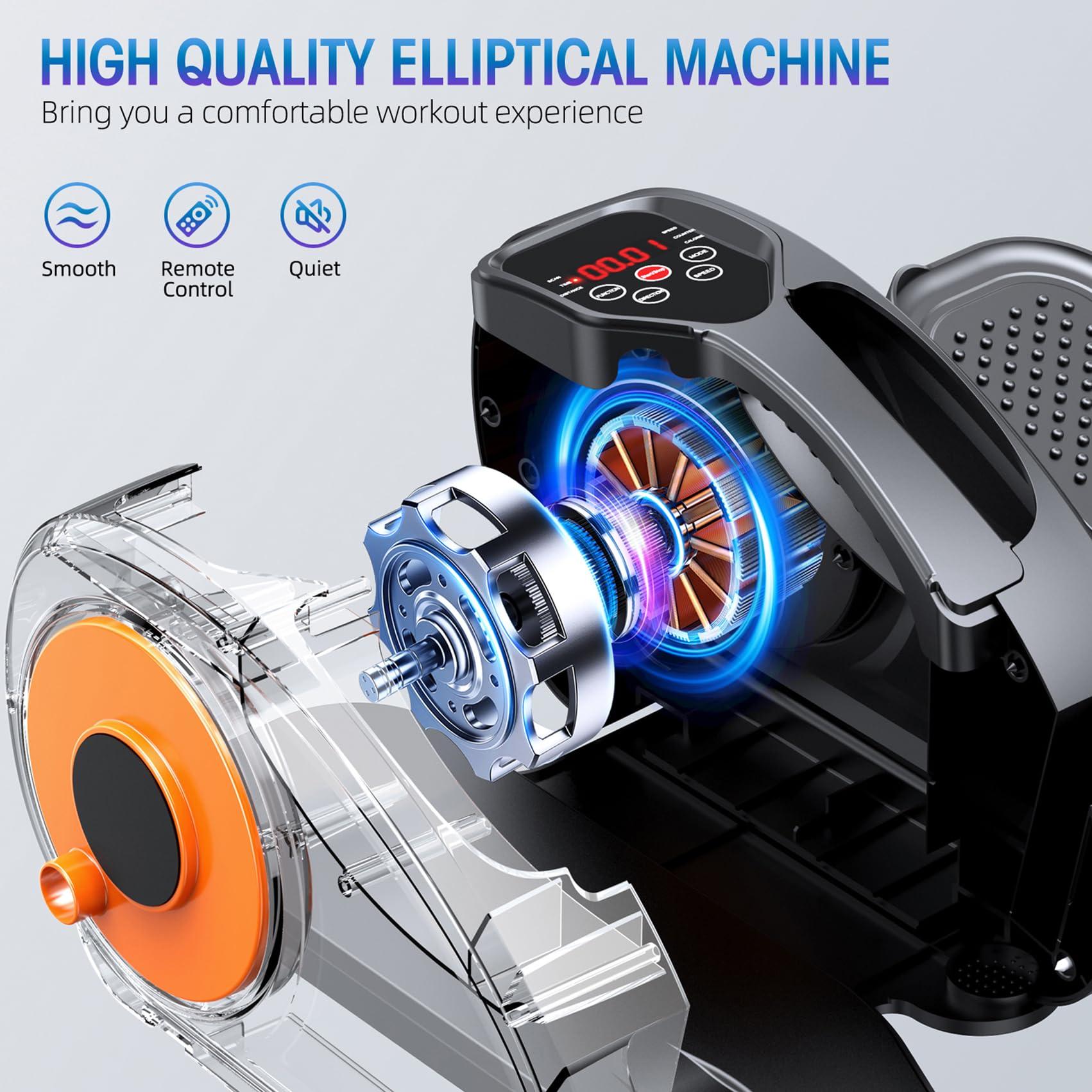 GUGTTR Under Desk Elliptical Machine, Ellipse Leg Exerciser for Seniors Fully Assembled, Quiet & Portable Electric Seated Pedal Exerciser with Remote Control & 12 Adjustable Speeds - Image 2